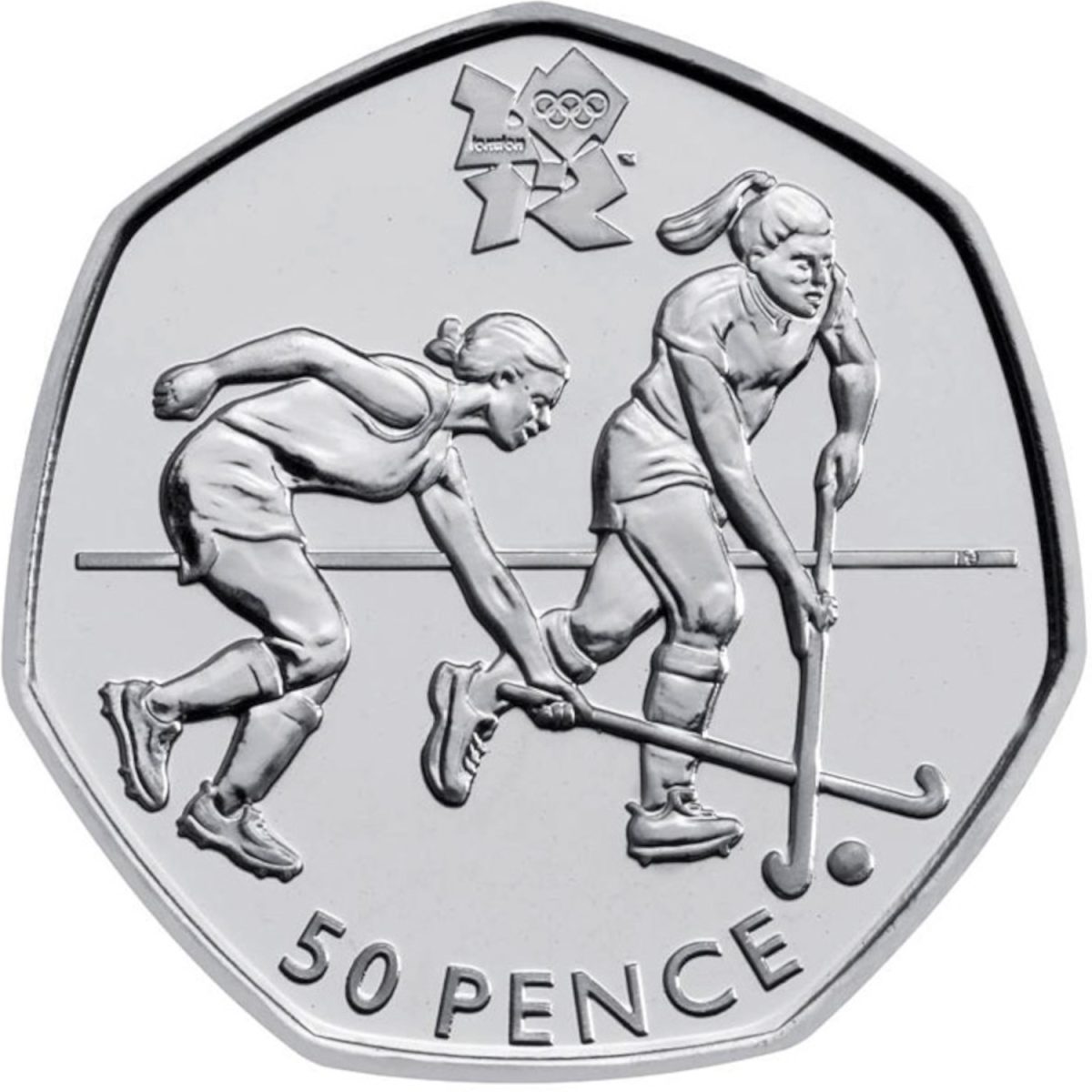 50 Pence - Elizabeth II Hockey; Silver