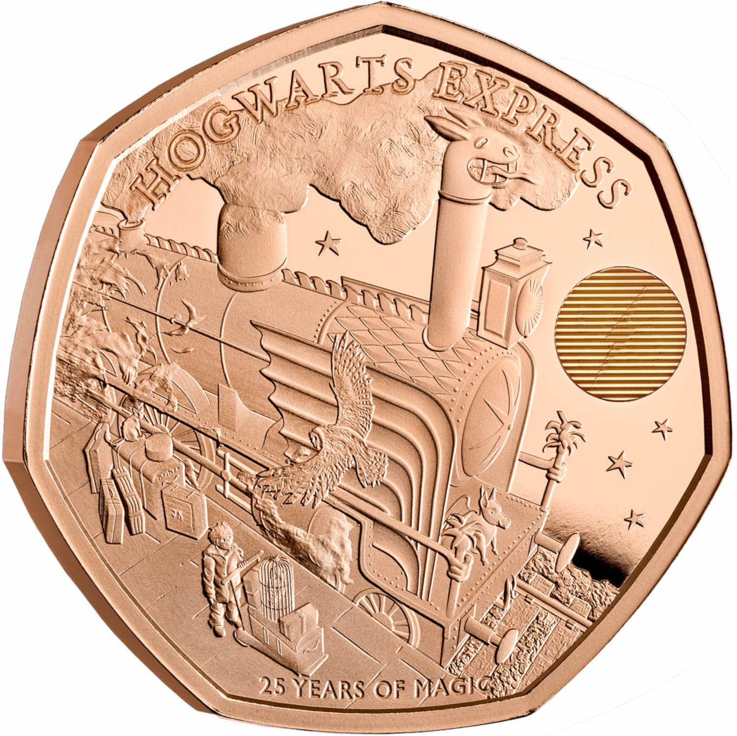 50 Pence - Elizabeth II Hogwarts Express; Gold Proof reverse