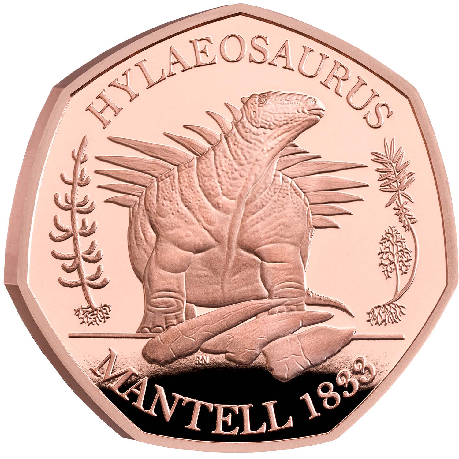 50 Pence - Elizabeth II Hylaeosaurus; Gold Proof reverse