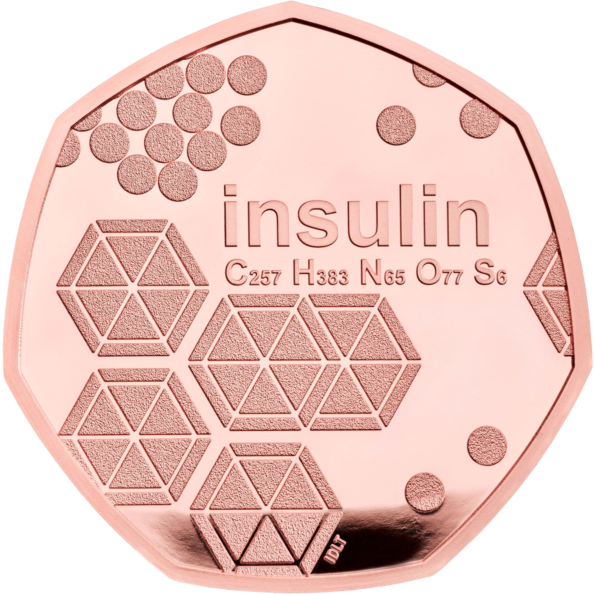 50 Pence - Elizabeth II Insulin; Gold Proof reverse