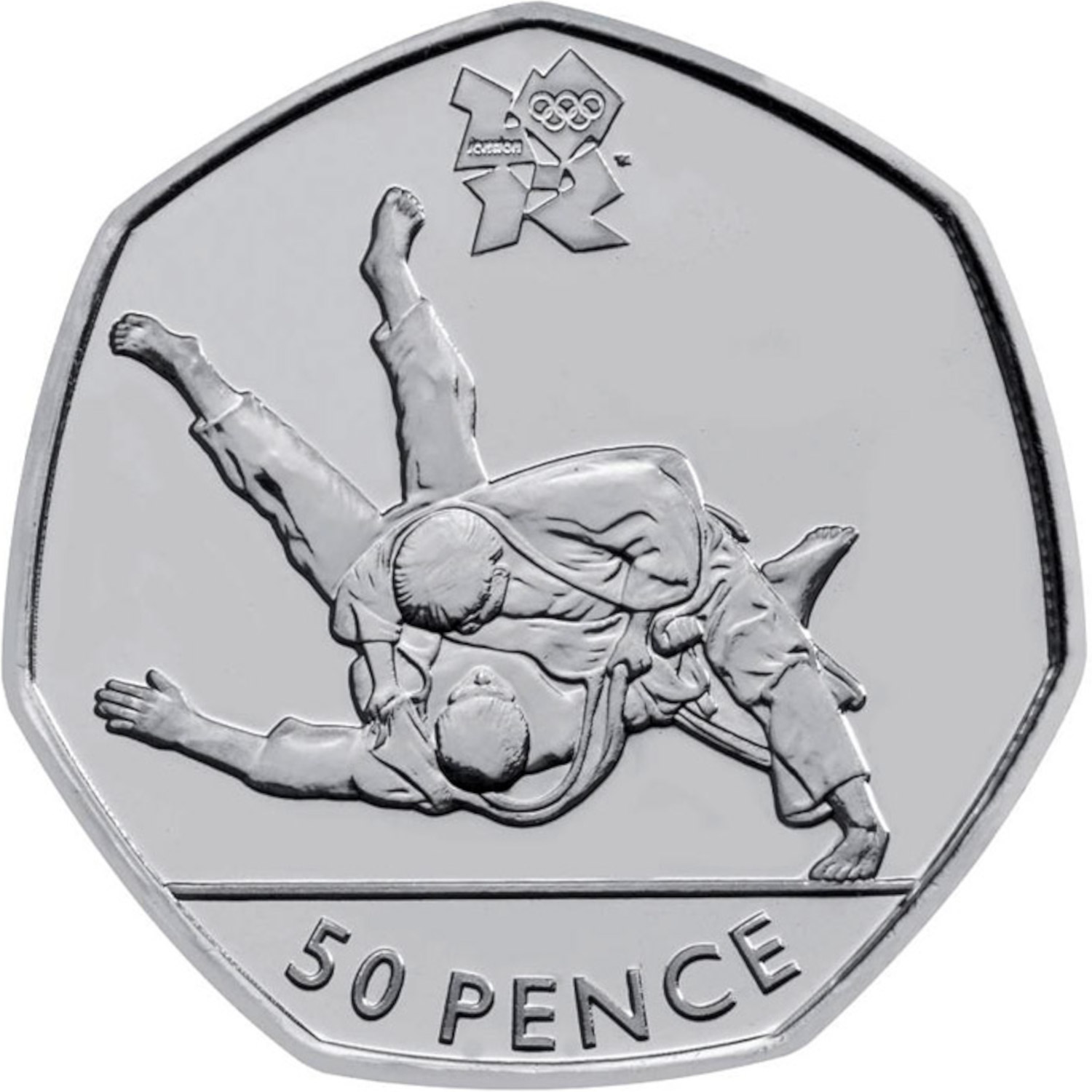 50 Pence - Elizabeth II Judo; Silver reverse