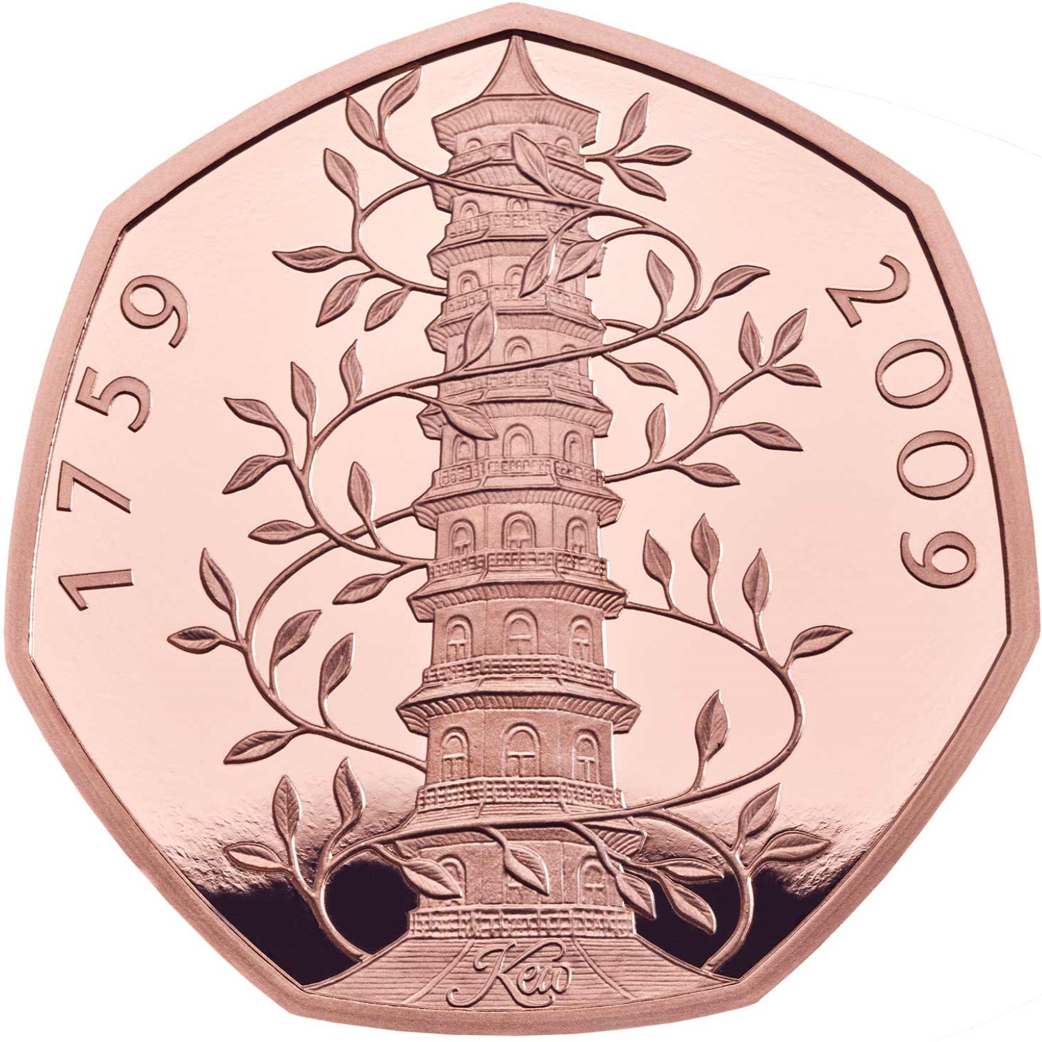 50 Pence - Elizabeth II Kew Gardens; Gold Proof reverse