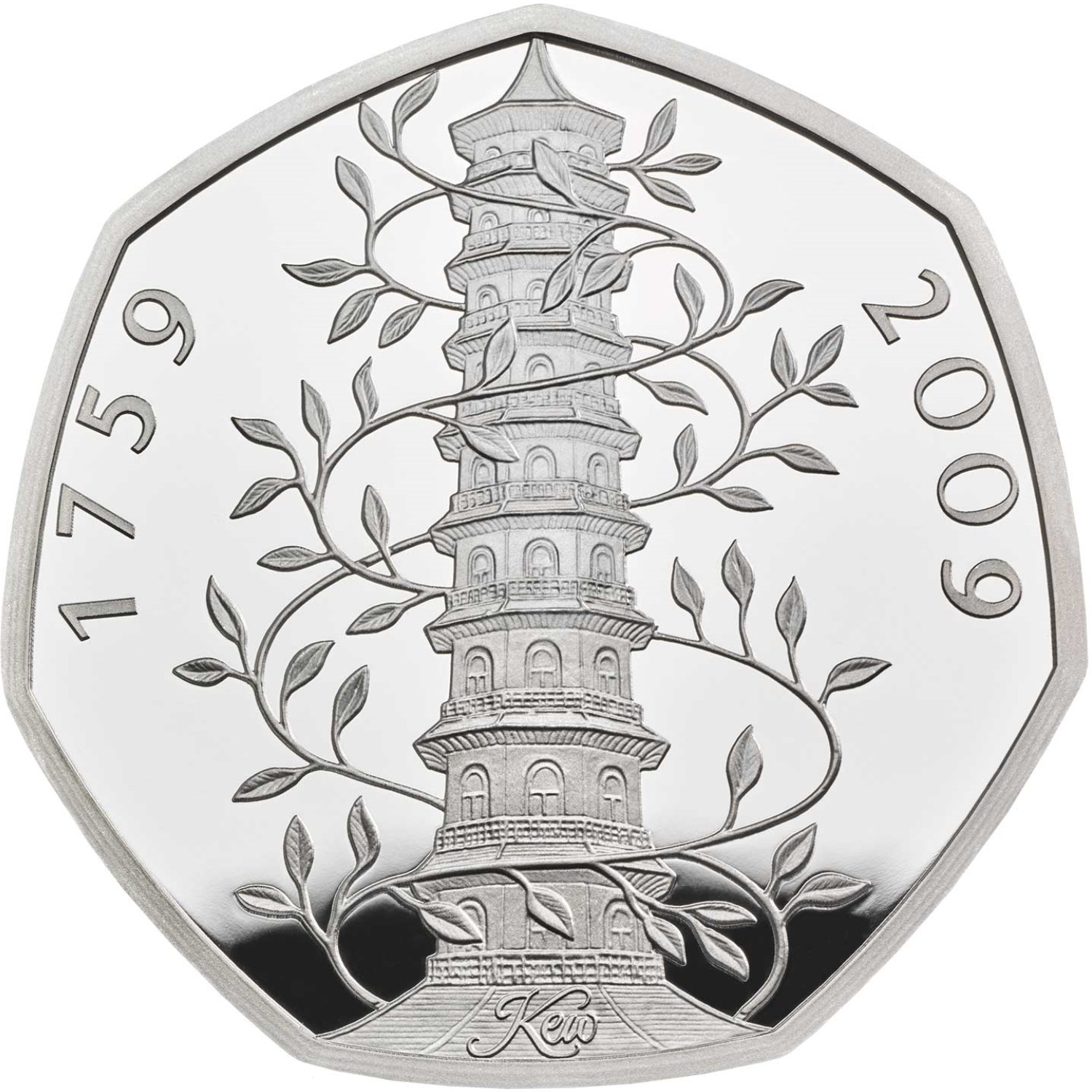 50 Pence - Elizabeth II Kew Gardens; Silver Proof reverse