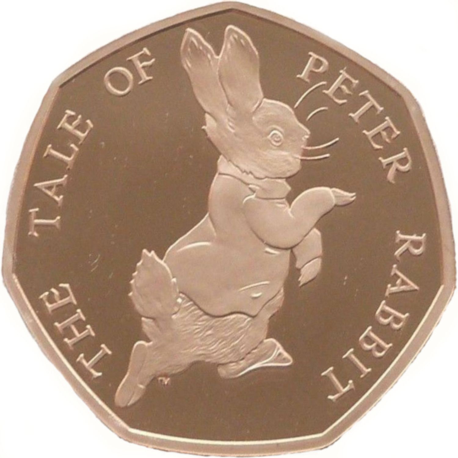 50 Pence - Elizabeth II Peter Rabbit; Gold Proof reverse