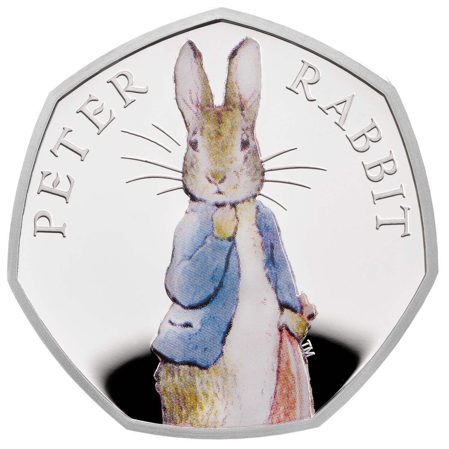 50 Pence - Elizabeth II Peter Rabbit; Silver Proof reverse