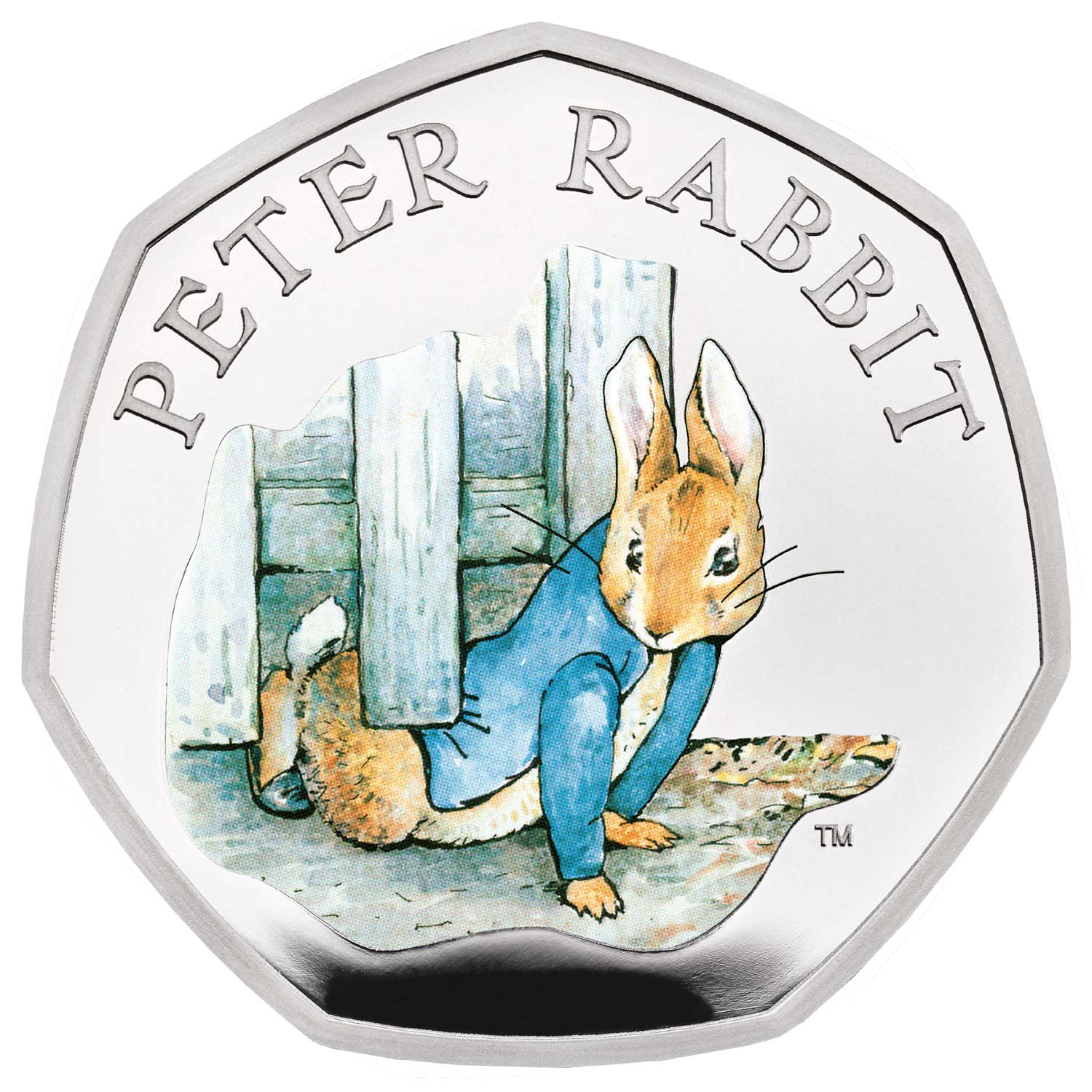 50 Pence - Elizabeth II Peter Rabbit; Silver Proof reverse