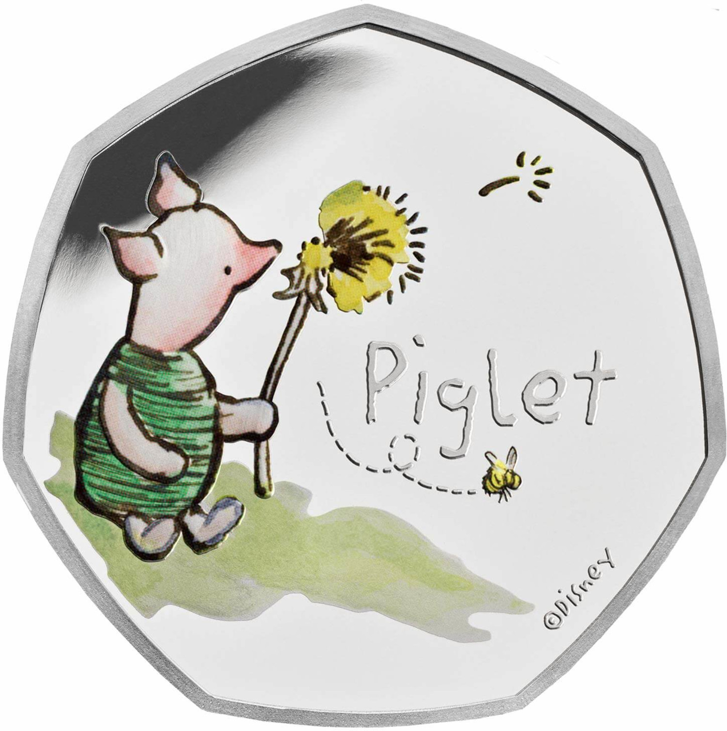 50 Pence - Elizabeth II Piglet; Silver Proof reverse