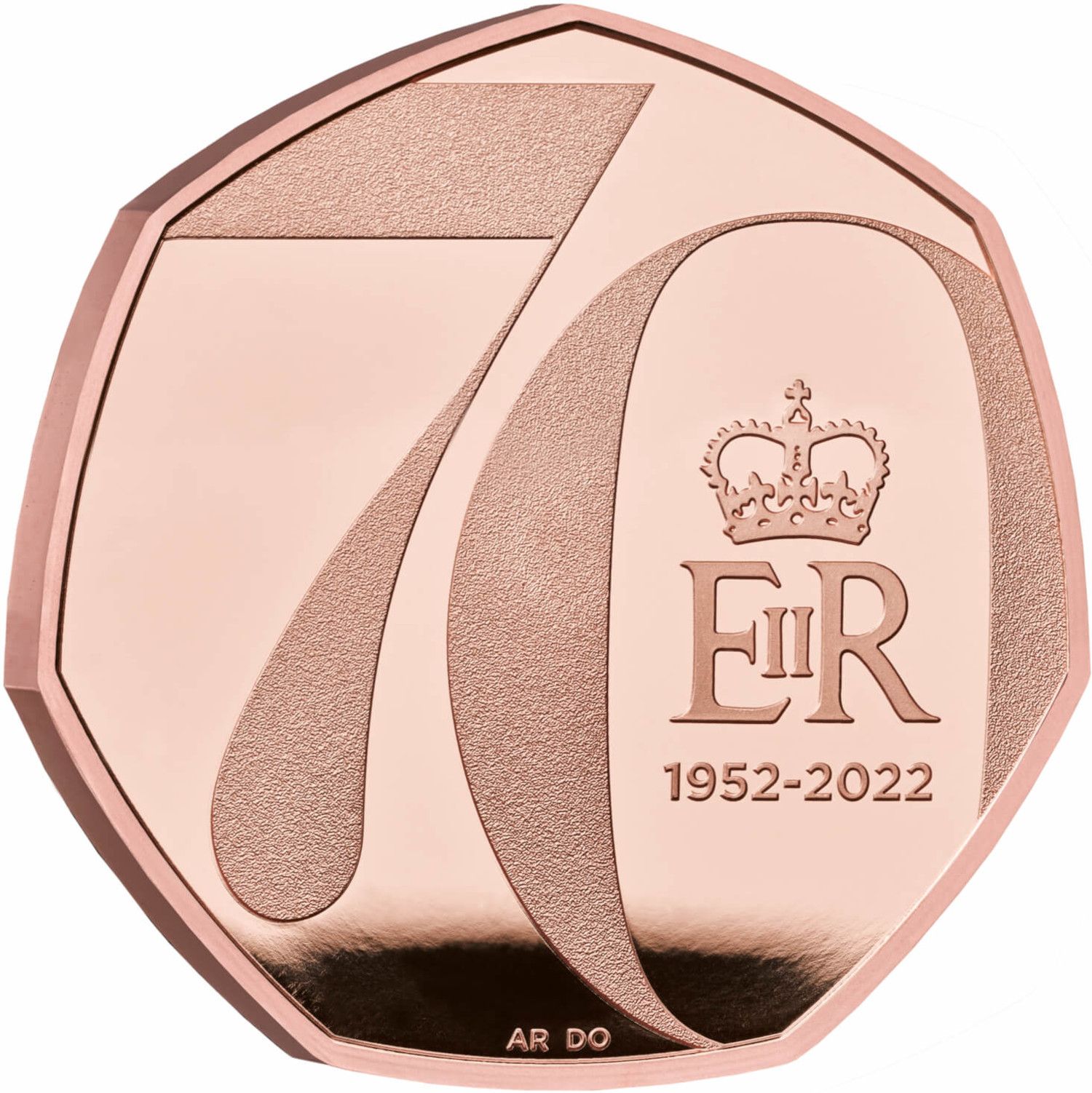 50 Pence - Elizabeth II Platinum Jubilee; Gold Proof reverse