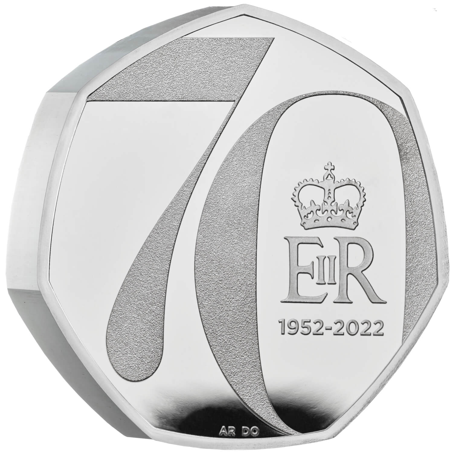 50 Pence - Elizabeth II Platinum Jubilee; Silver Piedfort reverse