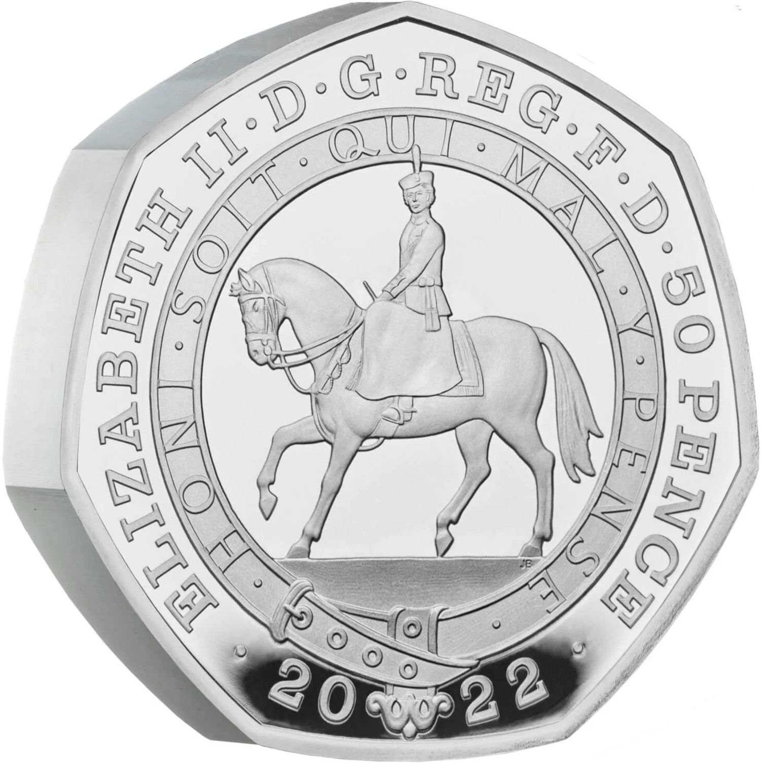 50 Pence - Elizabeth II Platinum Jubilee; Silver Piedfort obverse