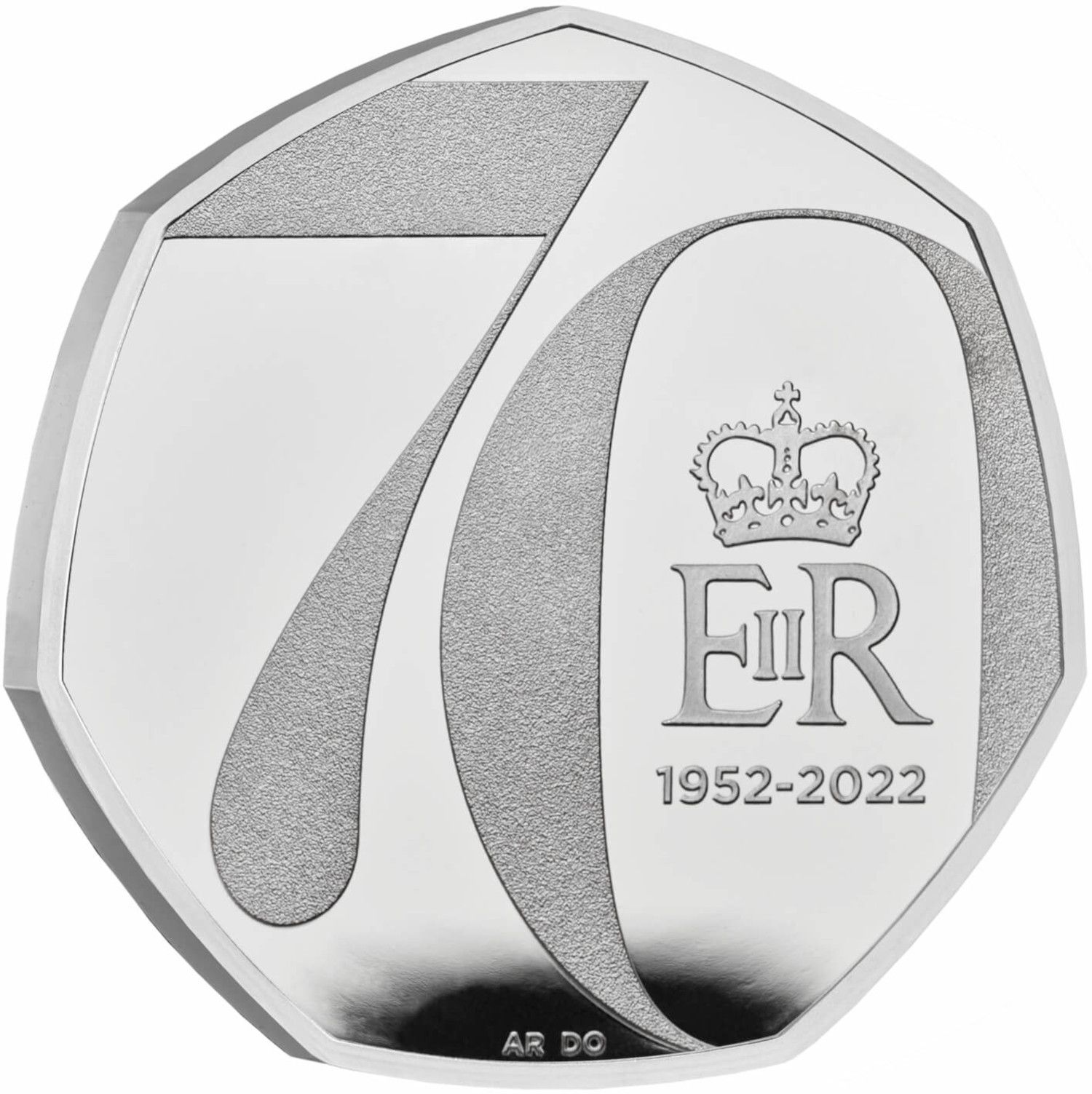 50 Pence - Elizabeth II Platinum Jubilee; Silver Proof reverse