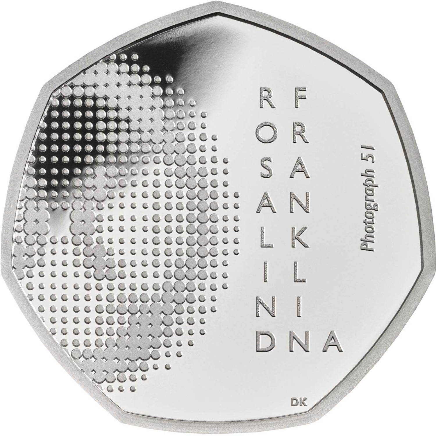 50 Pence - Elizabeth II Rosalind Franklin; Silver Piedfort reverse