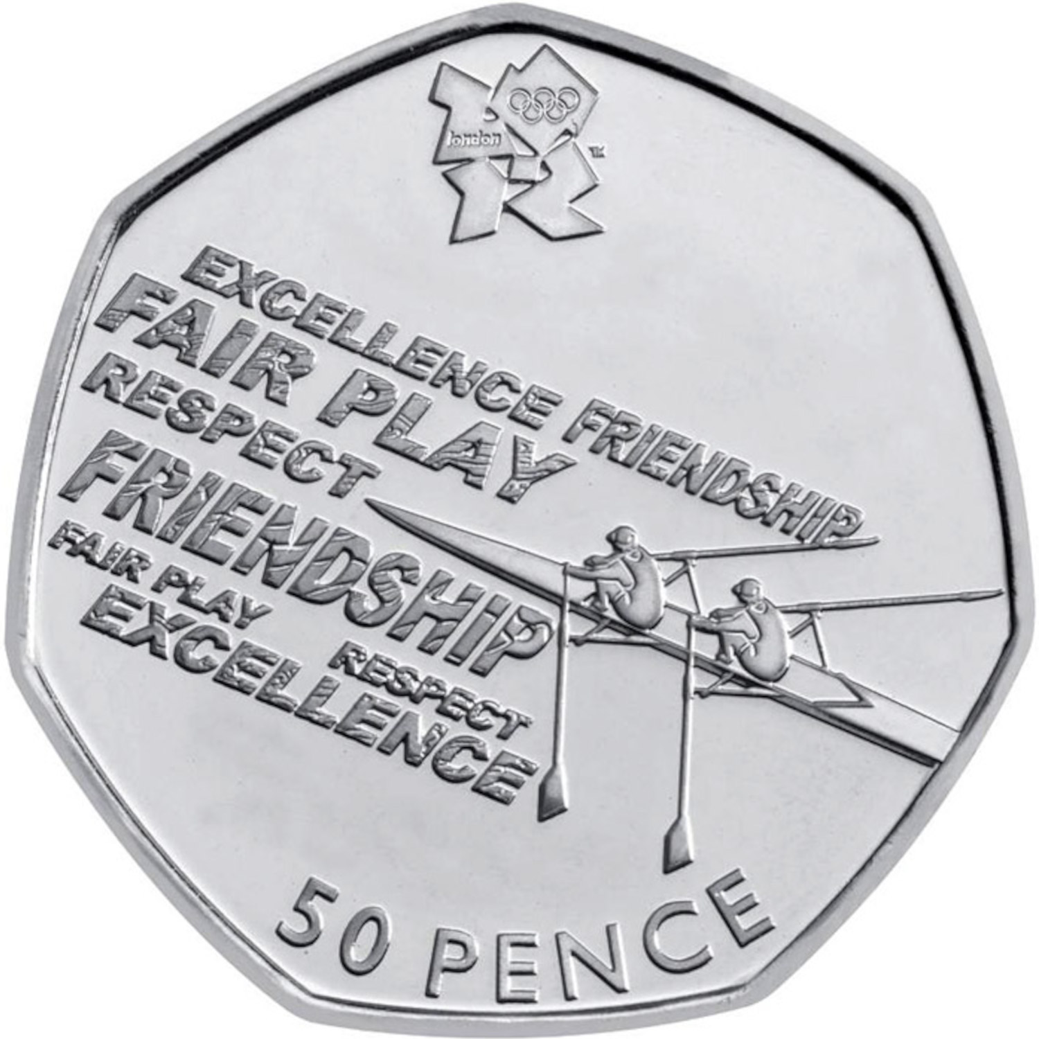 50 Pence - Elizabeth II Rowing; Silver reverse