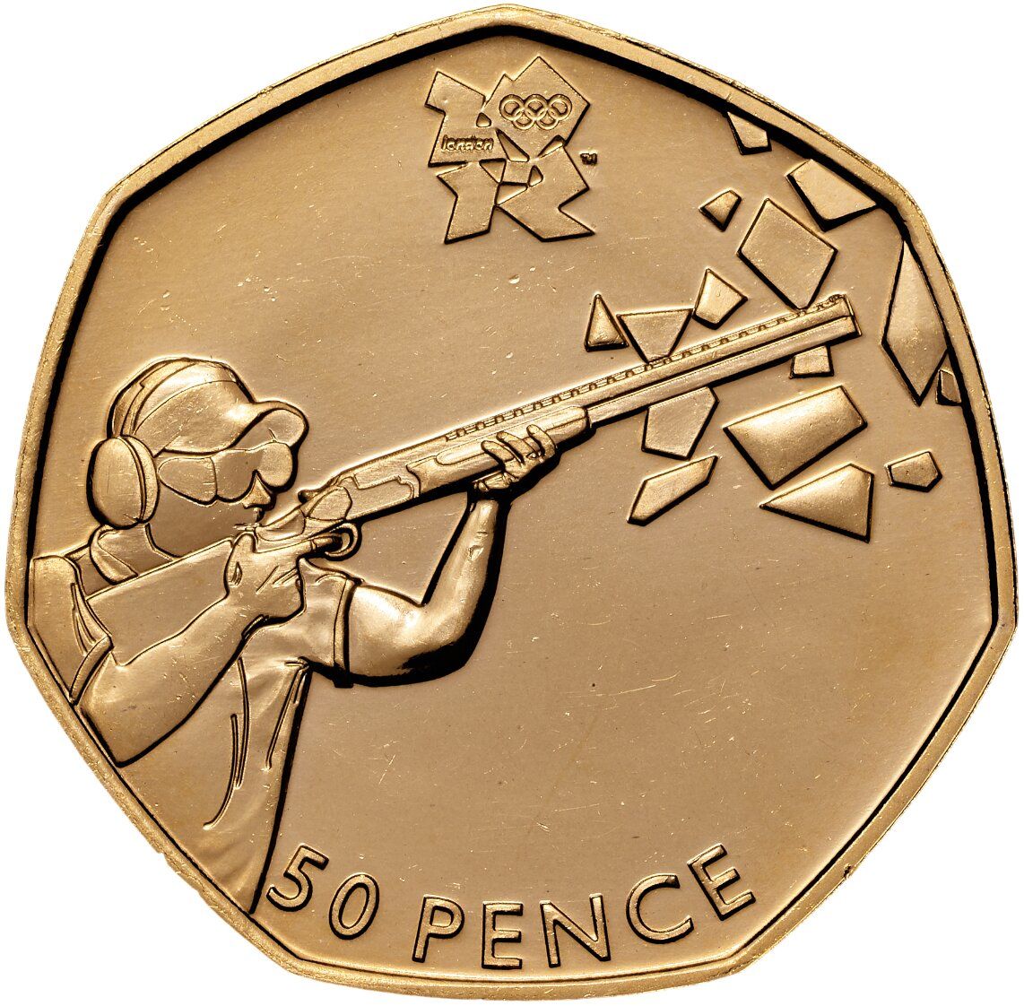 50 Pence - Elizabeth II Shooting; Gold Proof reverse