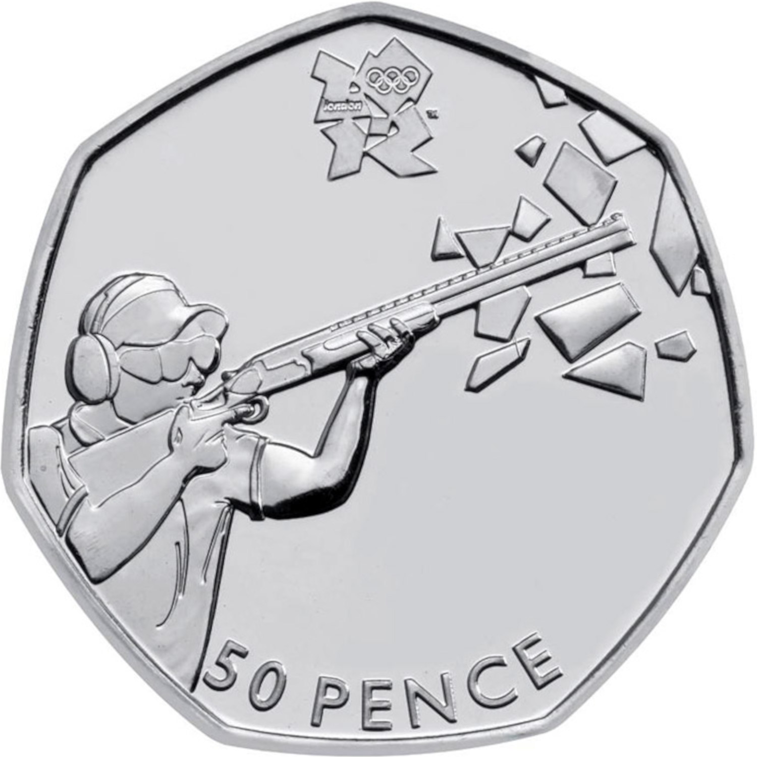 50 Pence - Elizabeth II Shooting; Silver reverse