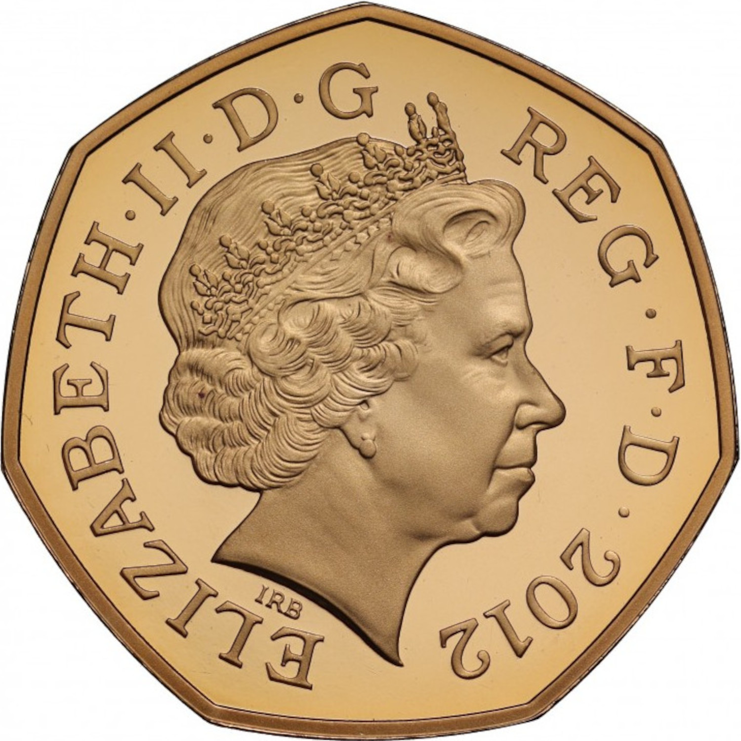 50 Pence - Elizabeth II Taekwondo; Gold Piedfort obverse