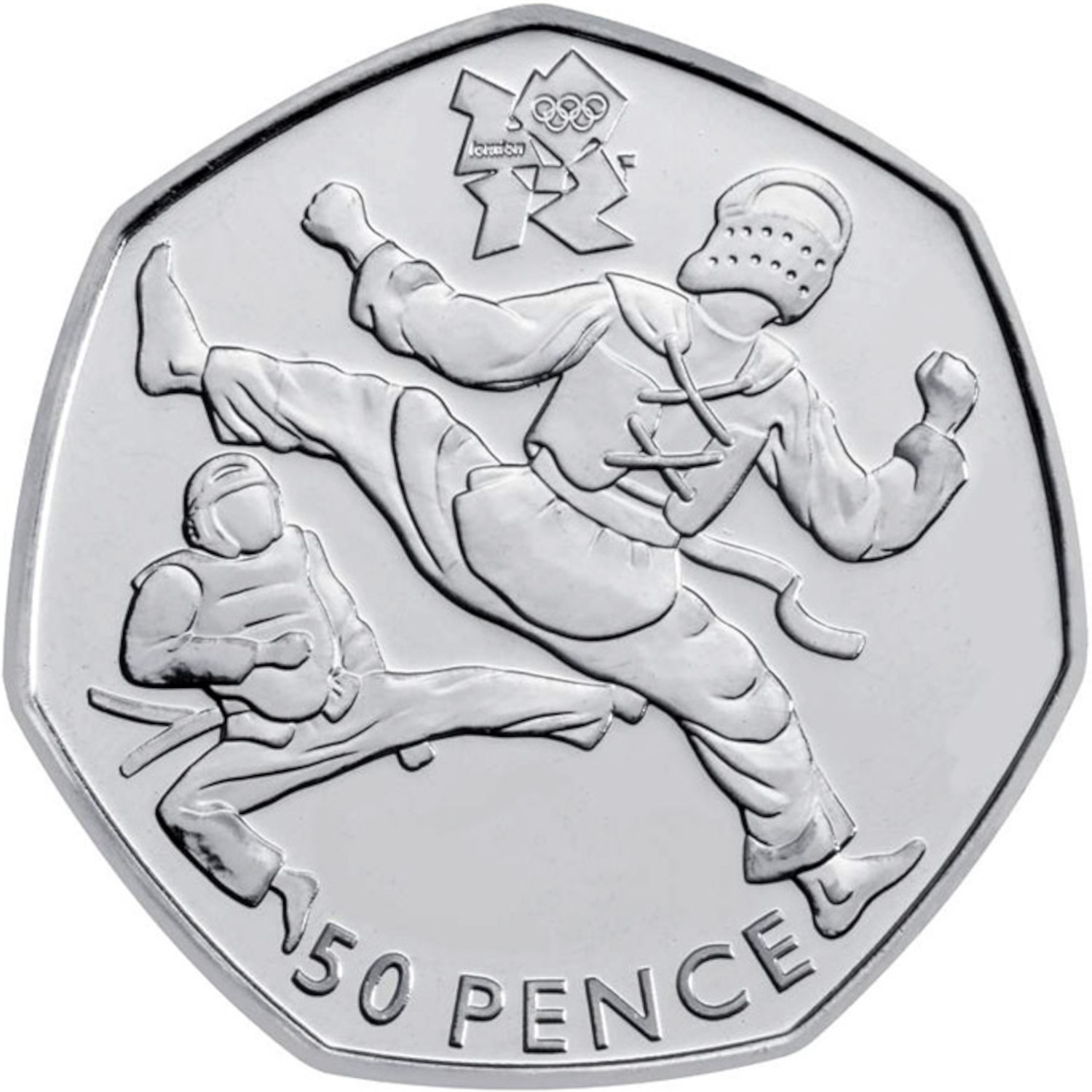 50 Pence - Elizabeth II Taekwondo; Silver reverse