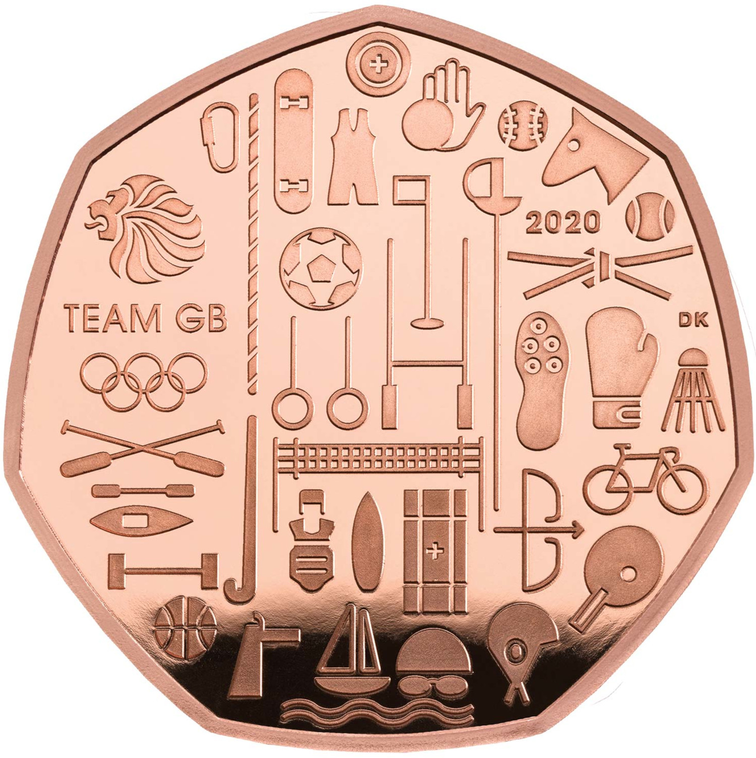50 Pence - Elizabeth II Team GB Olympics 2020; Gold Proof reverse