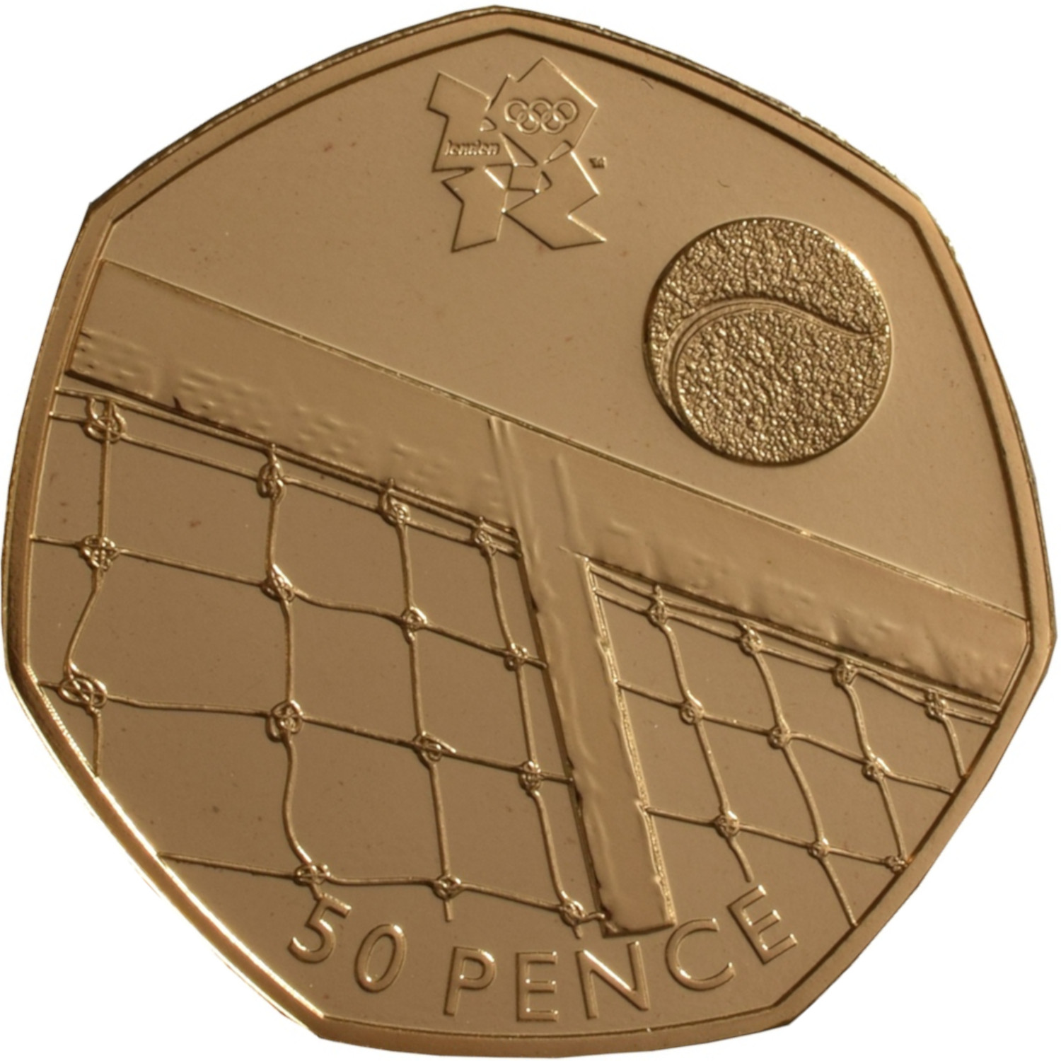 50 Pence - Elizabeth II Tennis; Gold Proof reverse