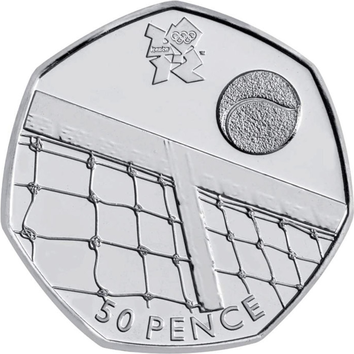 50 Pence - Elizabeth II Tennis; Silver reverse