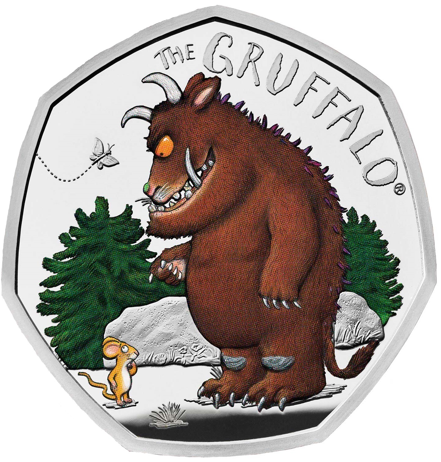 50 Pence - Elizabeth II The Gruffalo and Mouse; Silver Proof reverse