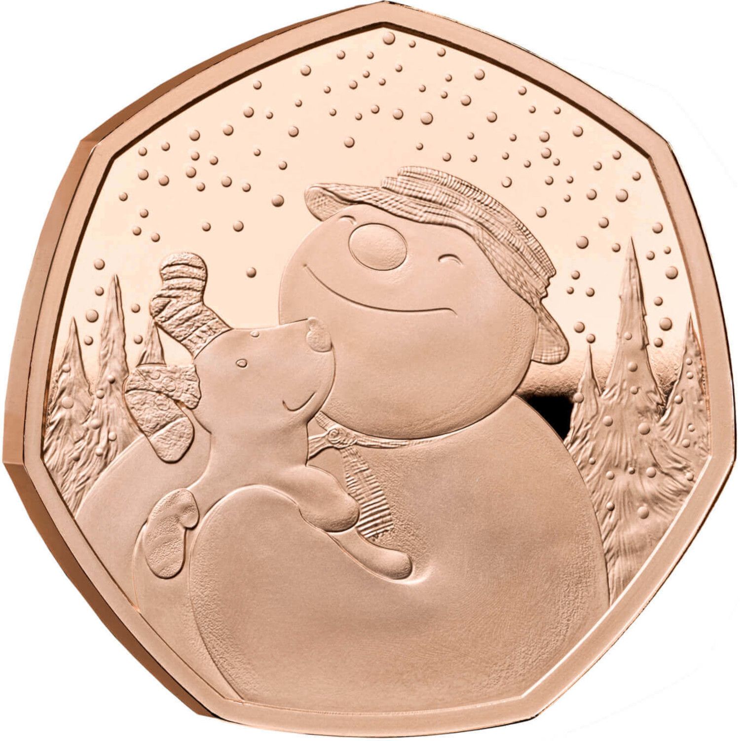 50 Pence - Elizabeth II The Snowman and The Snowdog; Gold Proof reverse