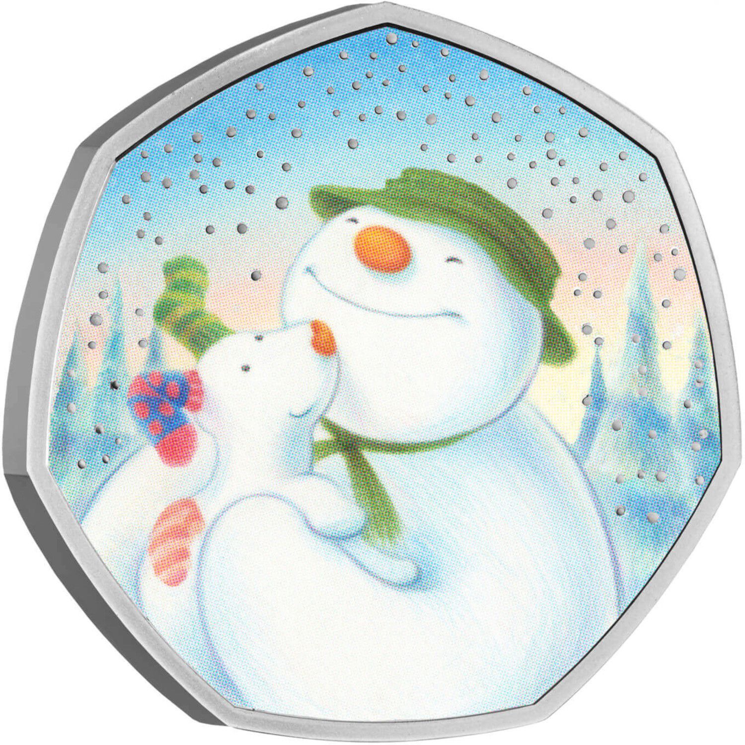 50 Pence - Elizabeth II The Snowman and The Snowdog; Silver Proof reverse