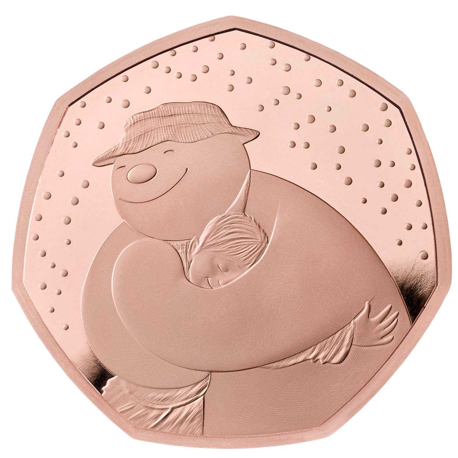 50 Pence - Elizabeth II The Snowman; Gold Proof reverse