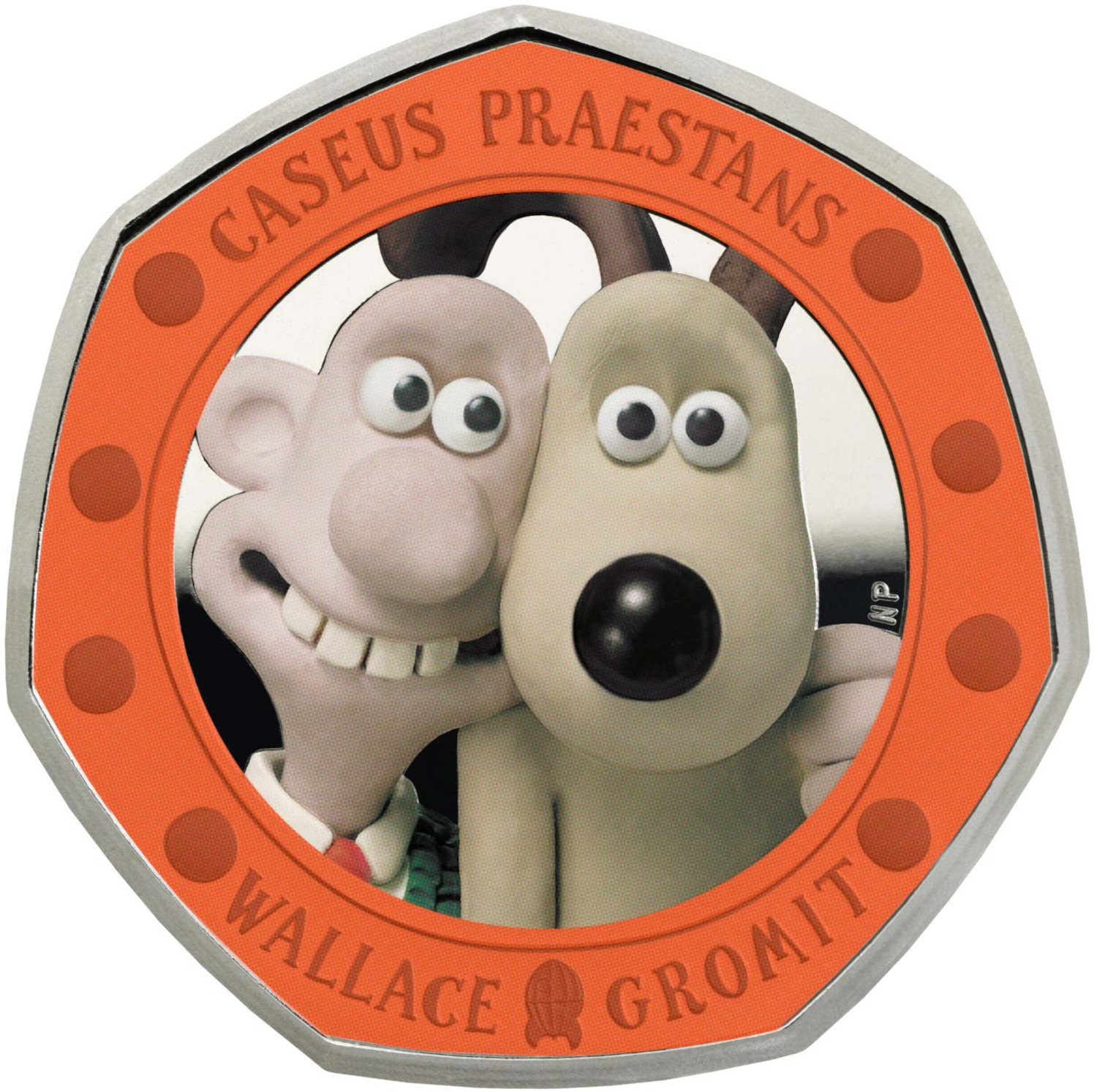 50 Pence - Elizabeth II Wallace and Gromit; Silver Proof reverse