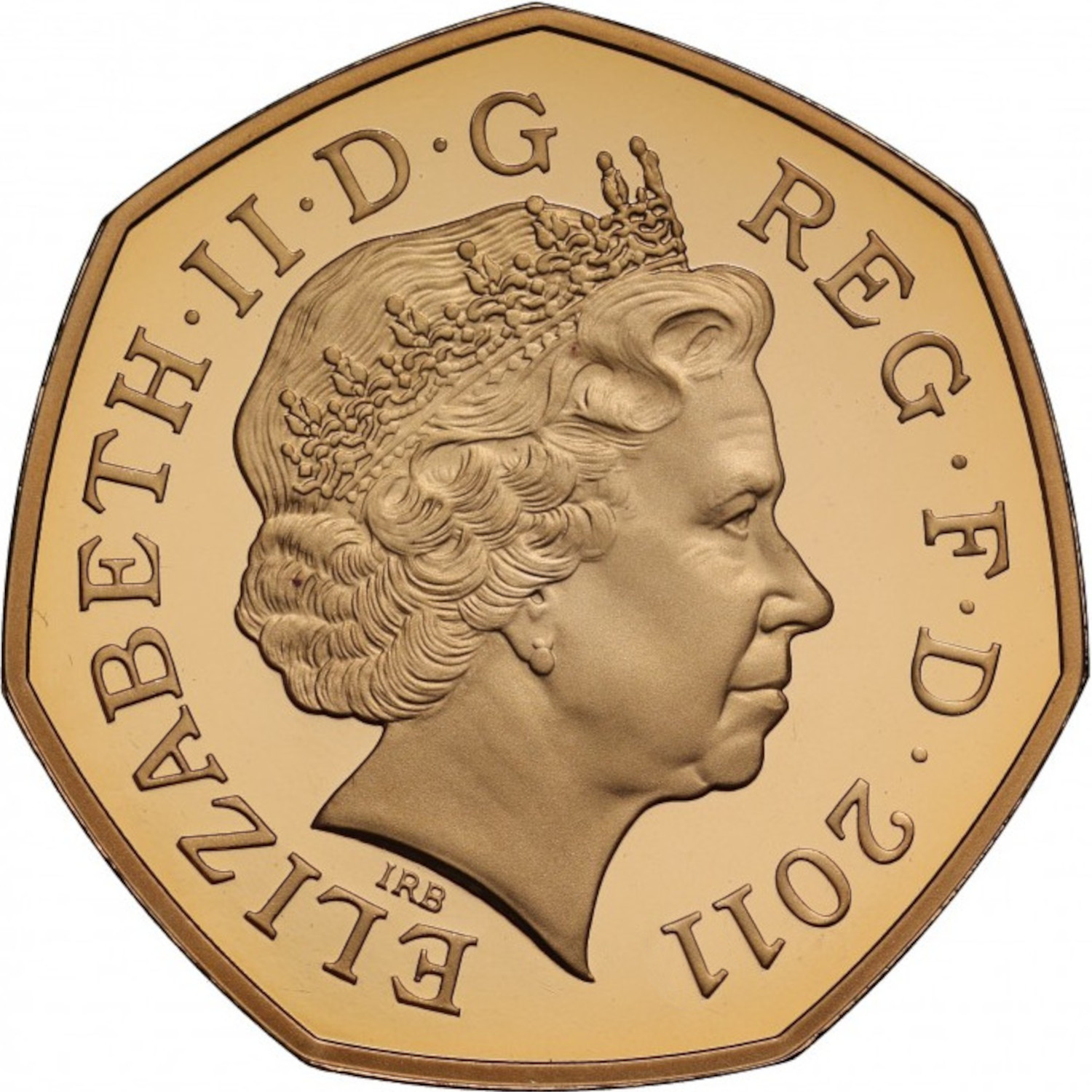 50 Pence - Elizabeth II Wheelchair Rugby; Gold Proof obverse