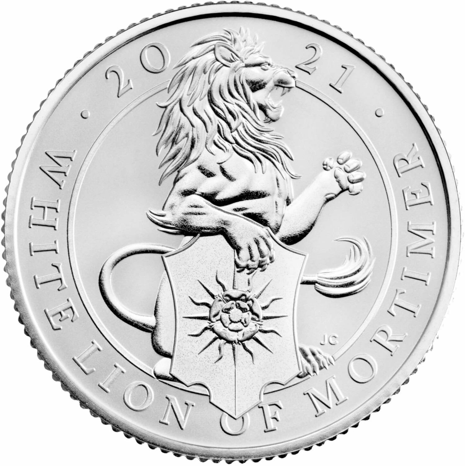 50 Pence - Elizabeth II White Lion of Mortimer; Silver Proof reverse