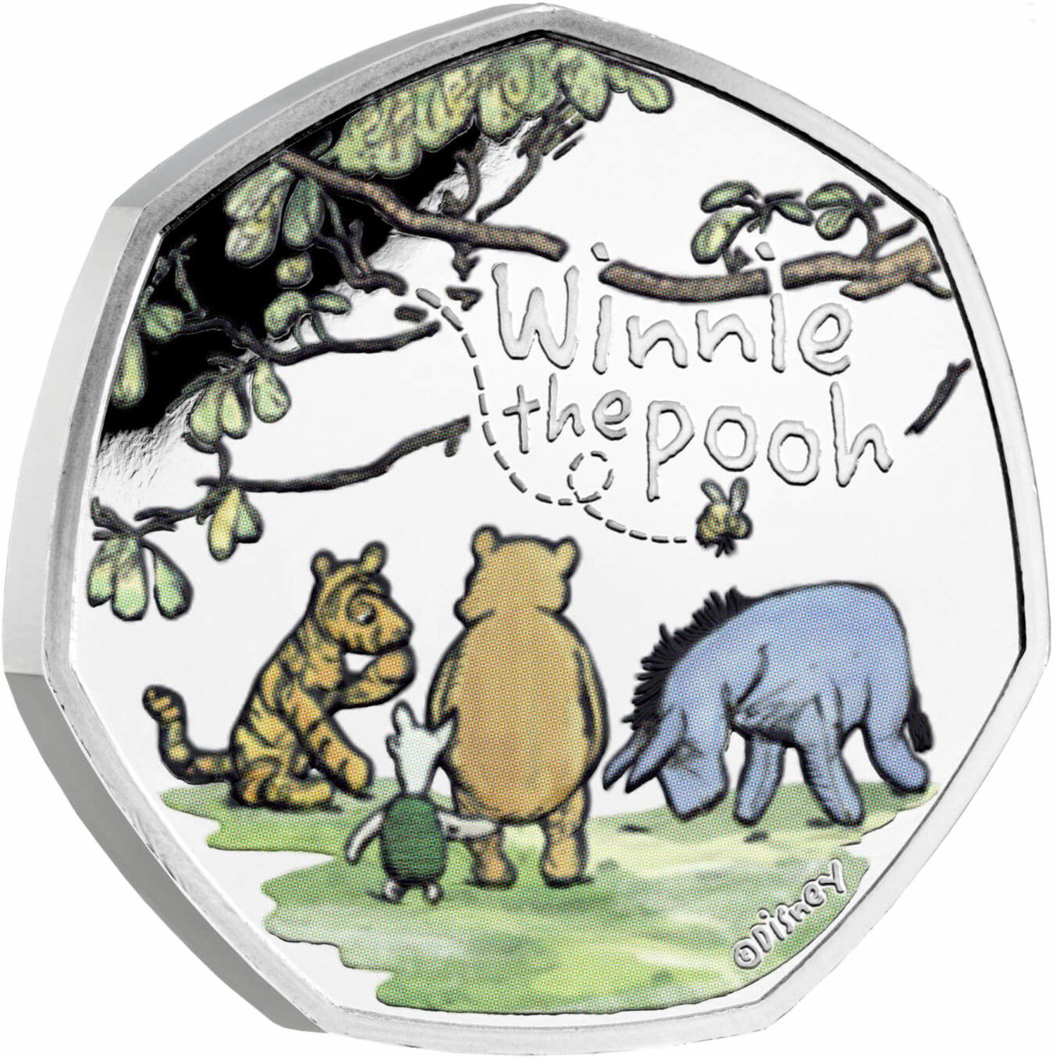 50 Pence - Elizabeth II Winnie The Pooh and Friends; Silver Proof reverse