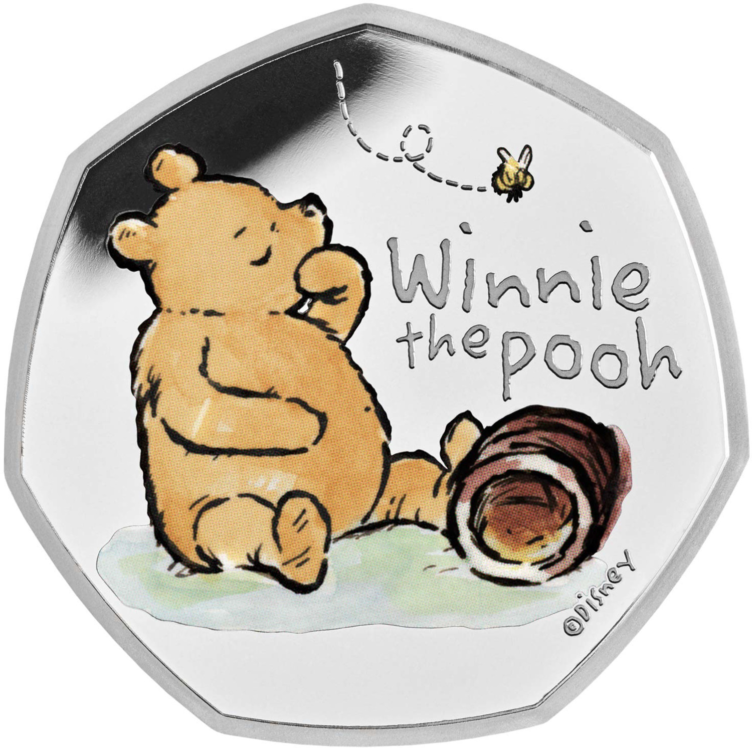50 Pence - Elizabeth II Winnie The Pooh; Silver Proof reverse