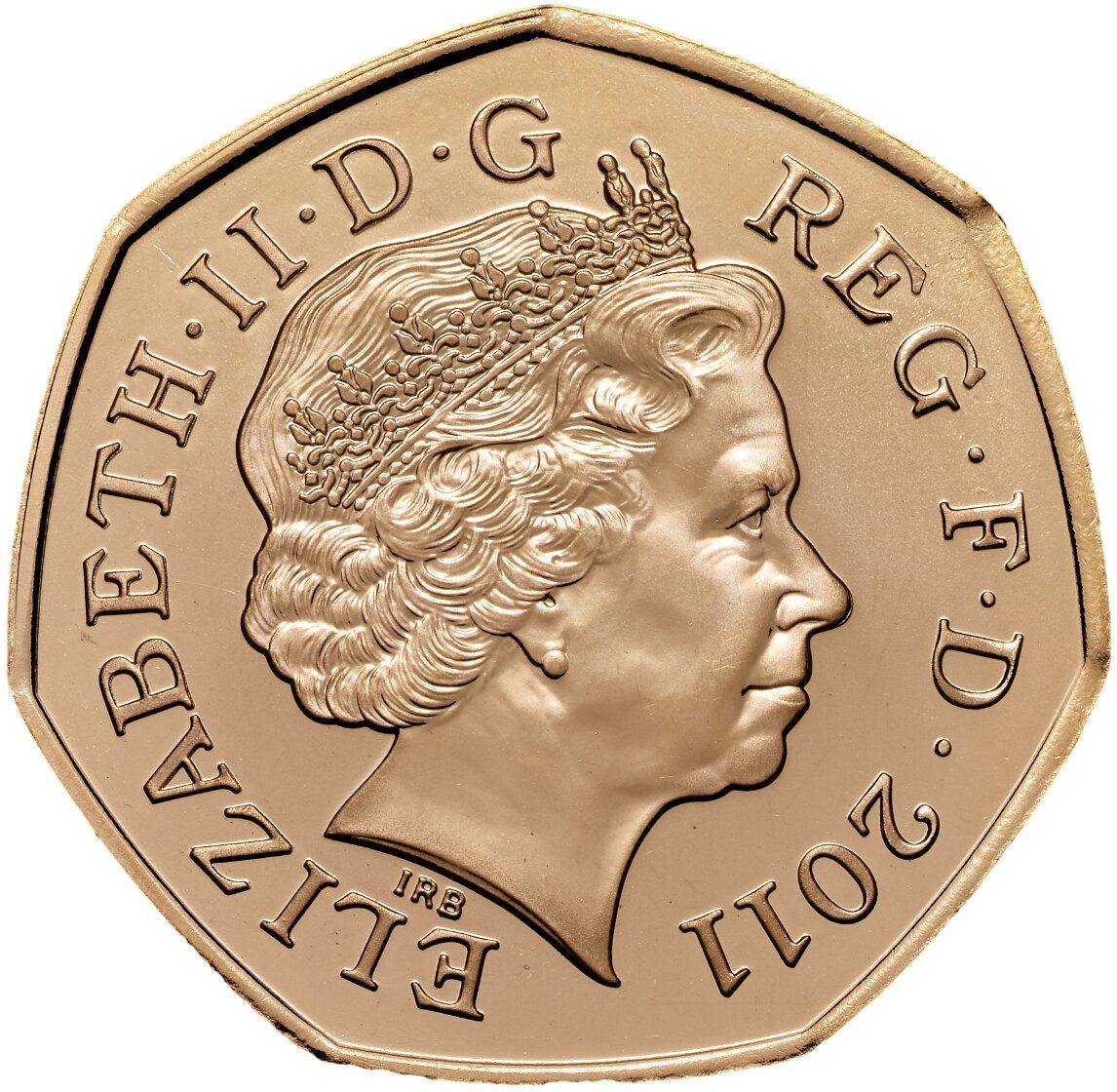 50 Pence - Elizabeth II Wrestling; Gold Proof obverse