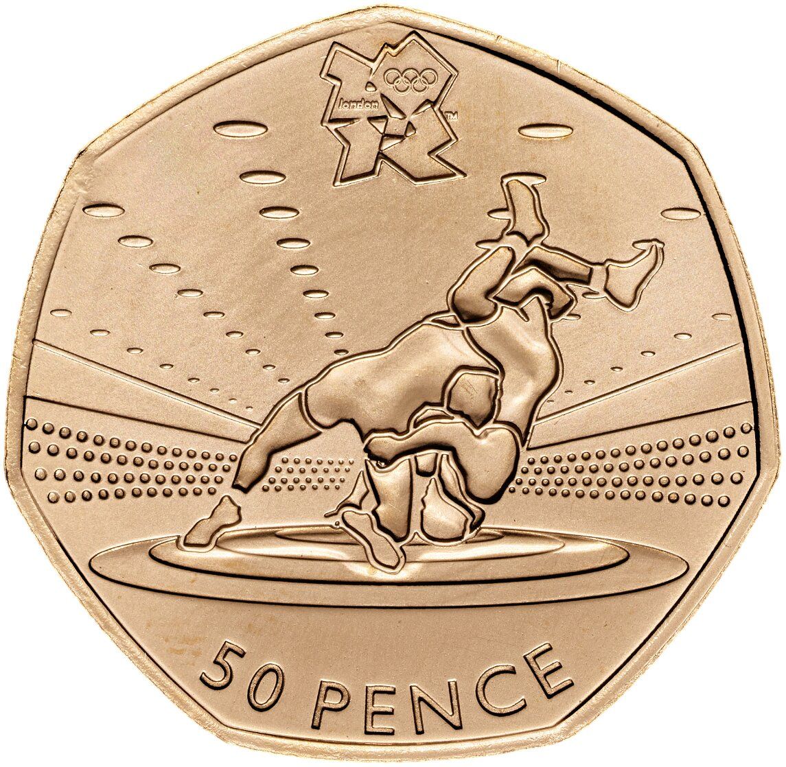 50 Pence - Elizabeth II Wrestling; Gold Proof
