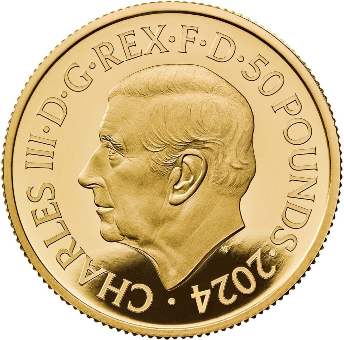 50 Pounds - Charles III 1/2 oz Fine Gold obverse