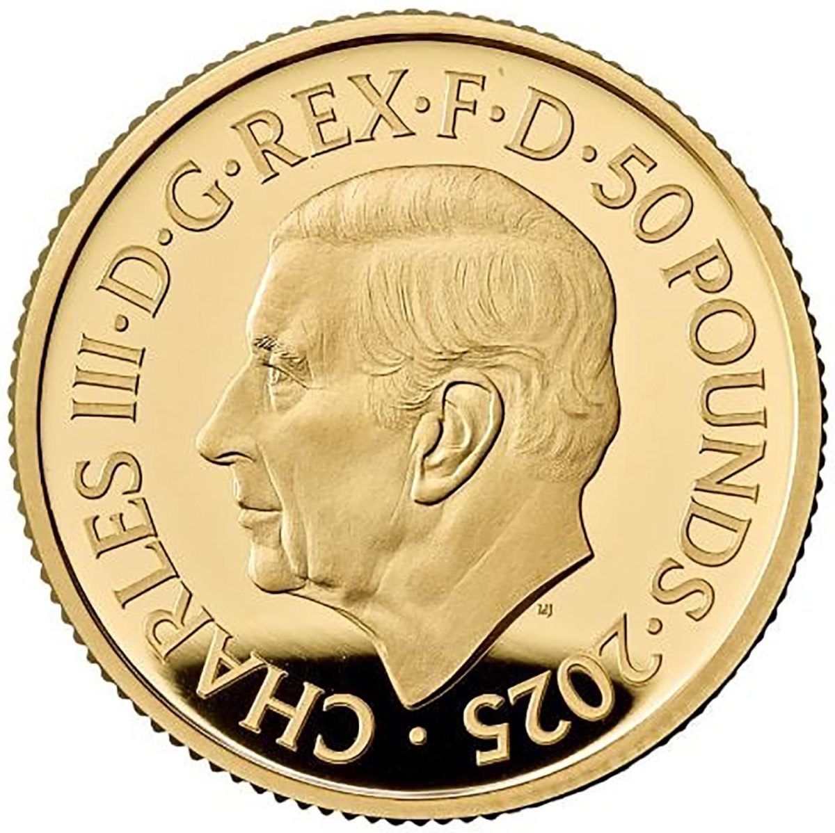 50 Pounds - Charles III Britannia & Liberty; Gold Proof obverse