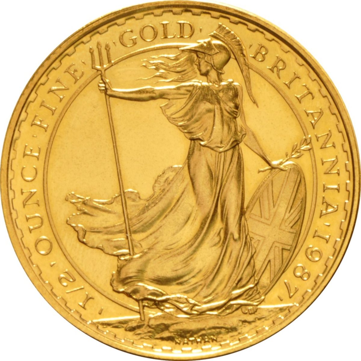 50 Pounds - Elizabeth II 3rd portrait; 1/2 oz Fine Gold