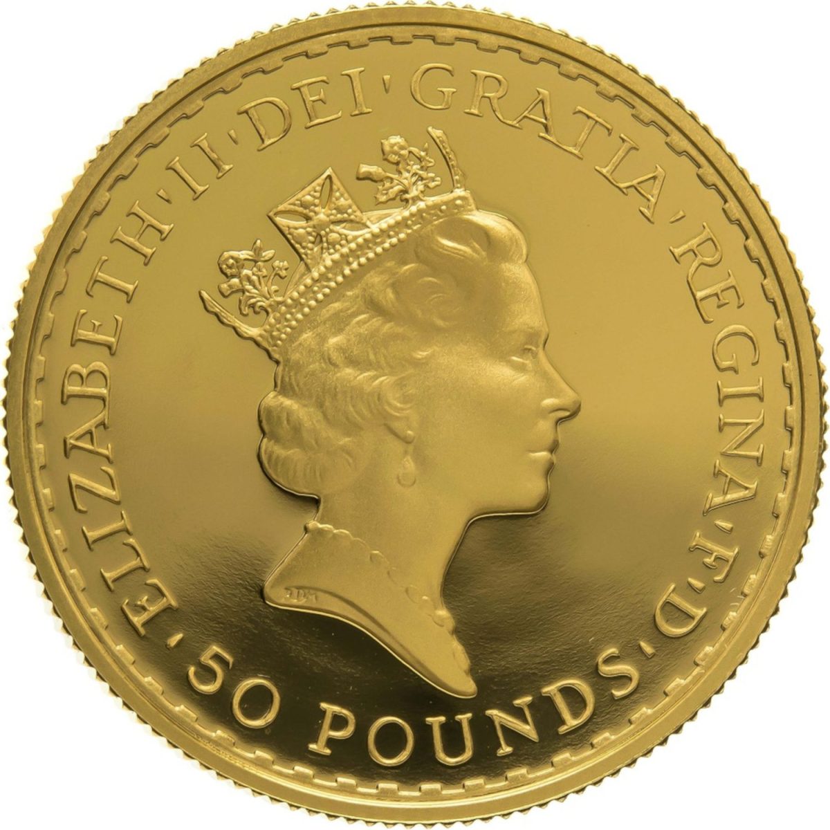50 Pounds - Elizabeth II 3rd portrait; 1/2 oz Fine Gold obverse