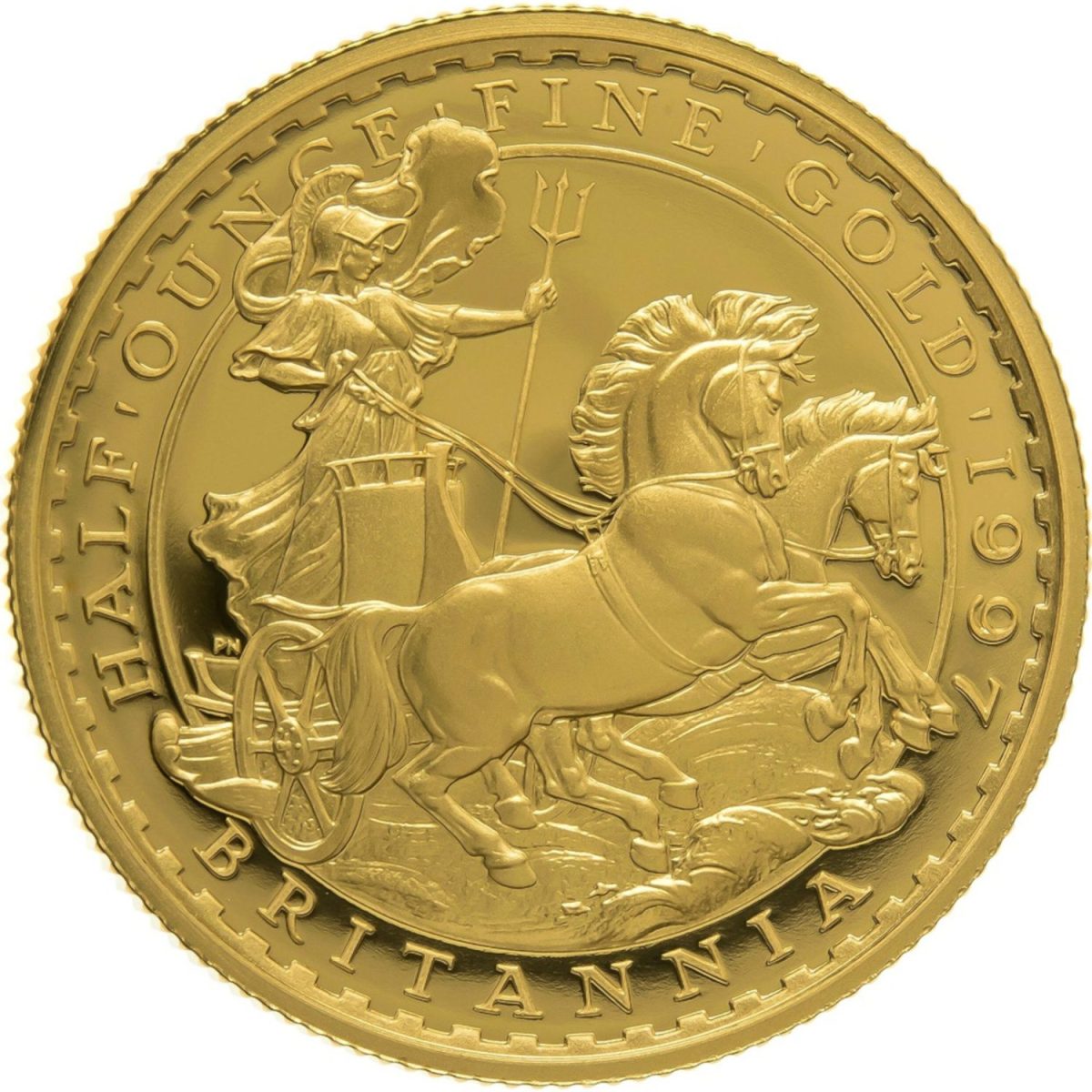 50 Pounds - Elizabeth II 3rd portrait; 1/2 oz Fine Gold