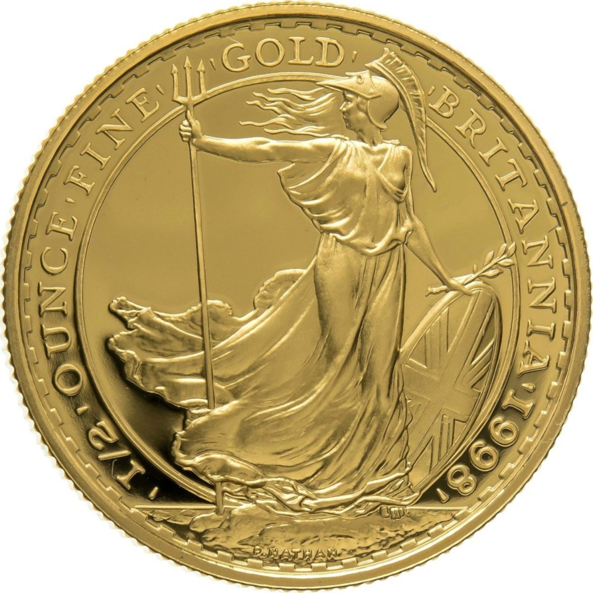 50 Pounds - Elizabeth II 4th portrait; 1/2 oz Fine Gold
