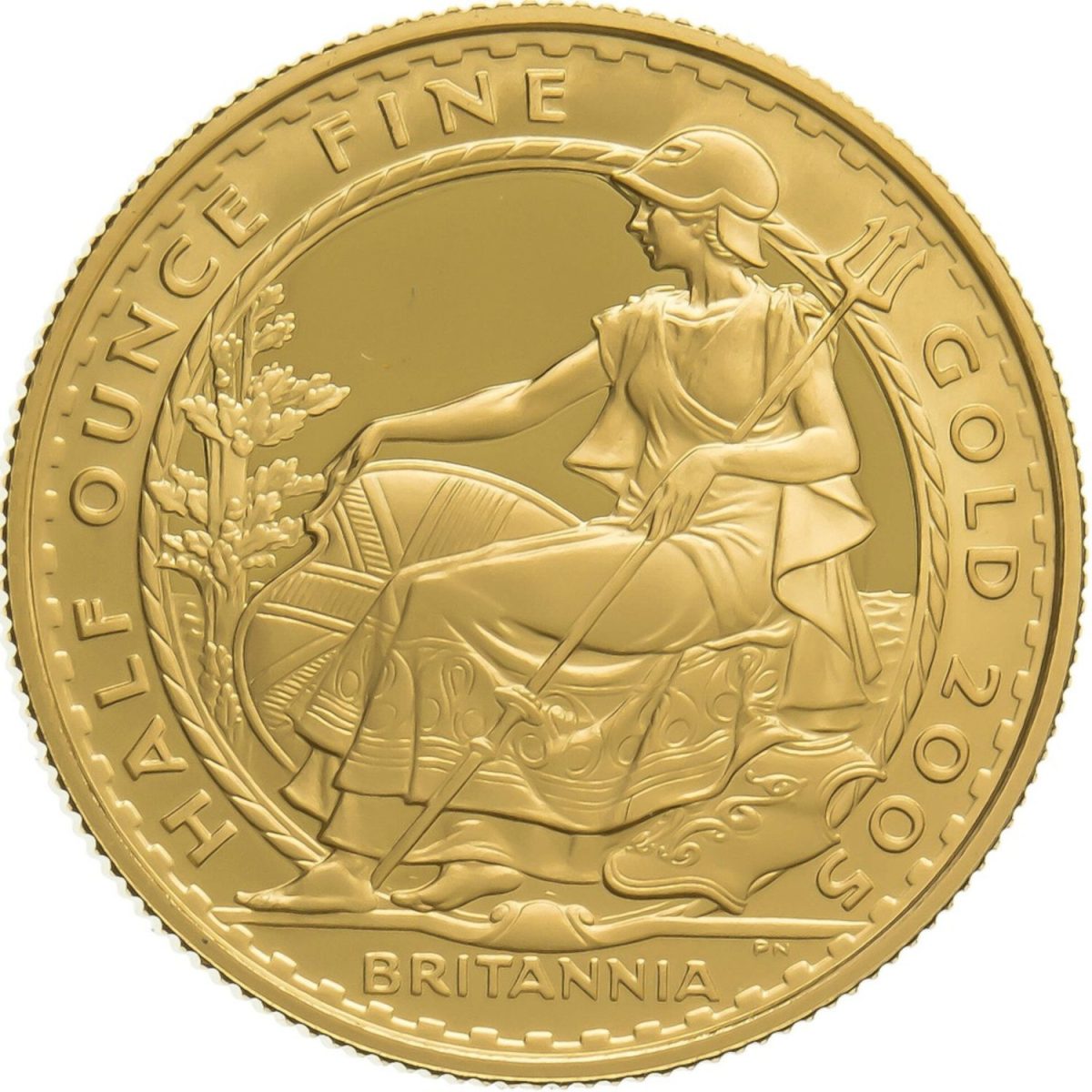 50 Pounds - Elizabeth II 4th portrait; 1/2 oz Fine Gold
