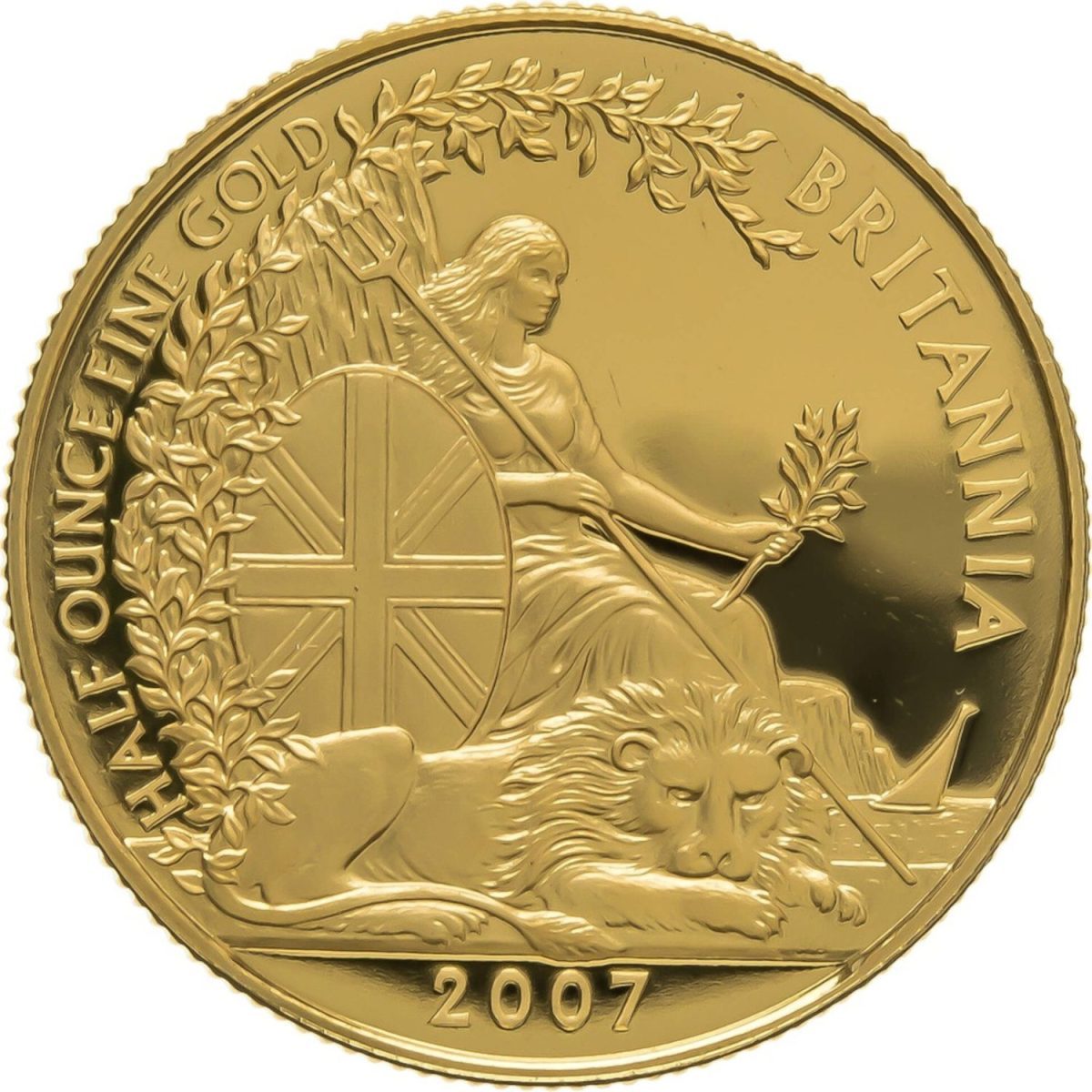 50 Pounds - Elizabeth II 4th portrait; 1/2 oz Fine Gold