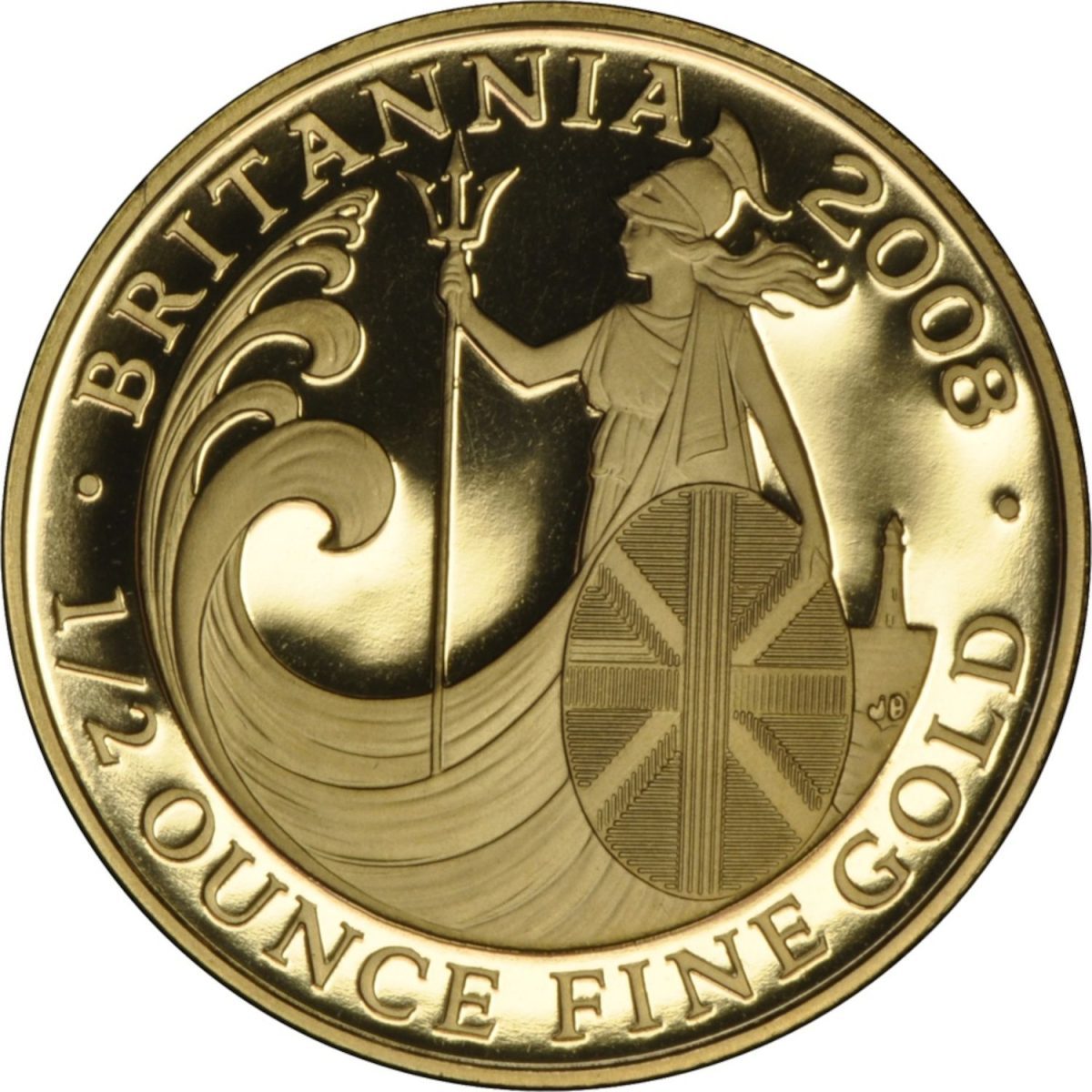 50 Pounds - Elizabeth II 4th portrait; 1/2 oz Fine Gold