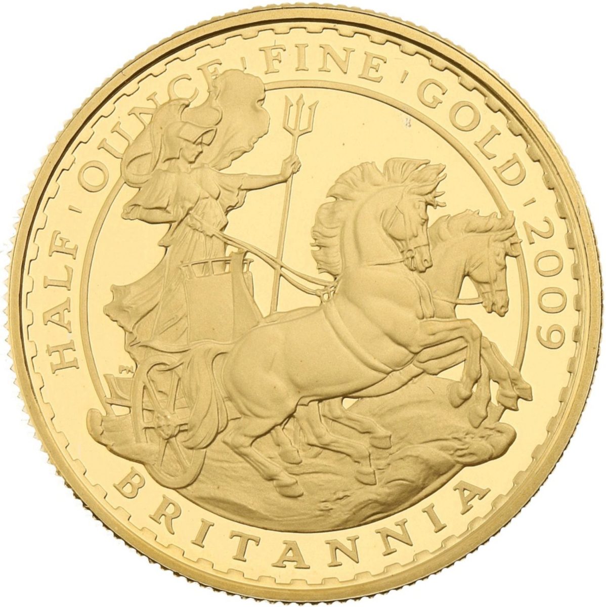 50 Pounds - Elizabeth II 4th portrait; 1/2 oz Fine Gold