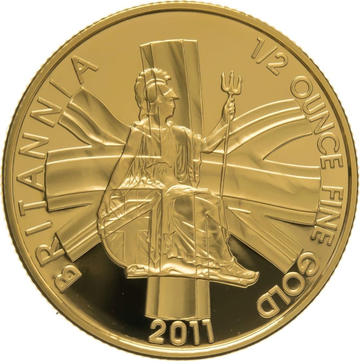 50 Pounds - Elizabeth II 4th portrait; 1/2 oz Fine Gold