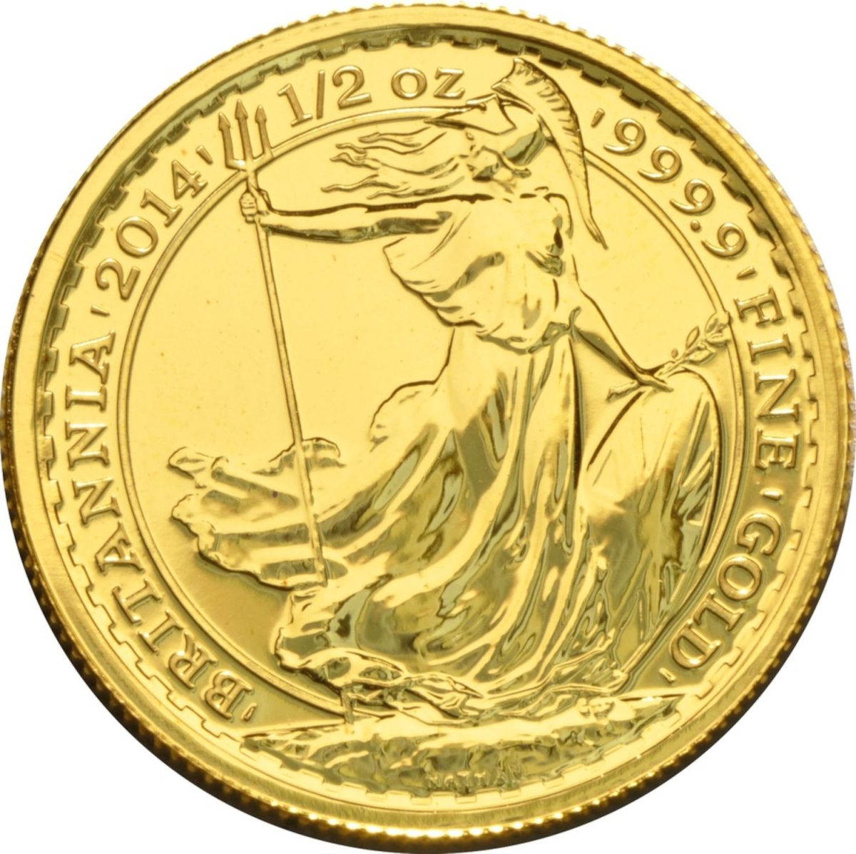 50 Pounds - Elizabeth II 4th portrait; 1/2 oz Fine Gold