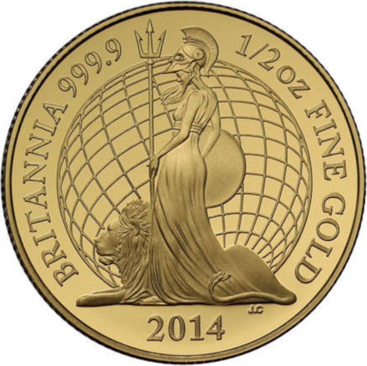 50 Pounds - Elizabeth II 4th portrait; 1/2 oz Fine Gold