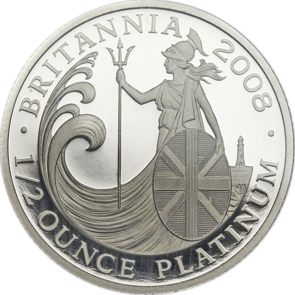 50 Pounds - Elizabeth II 4th portrait; 1/2 oz Fine Platinum