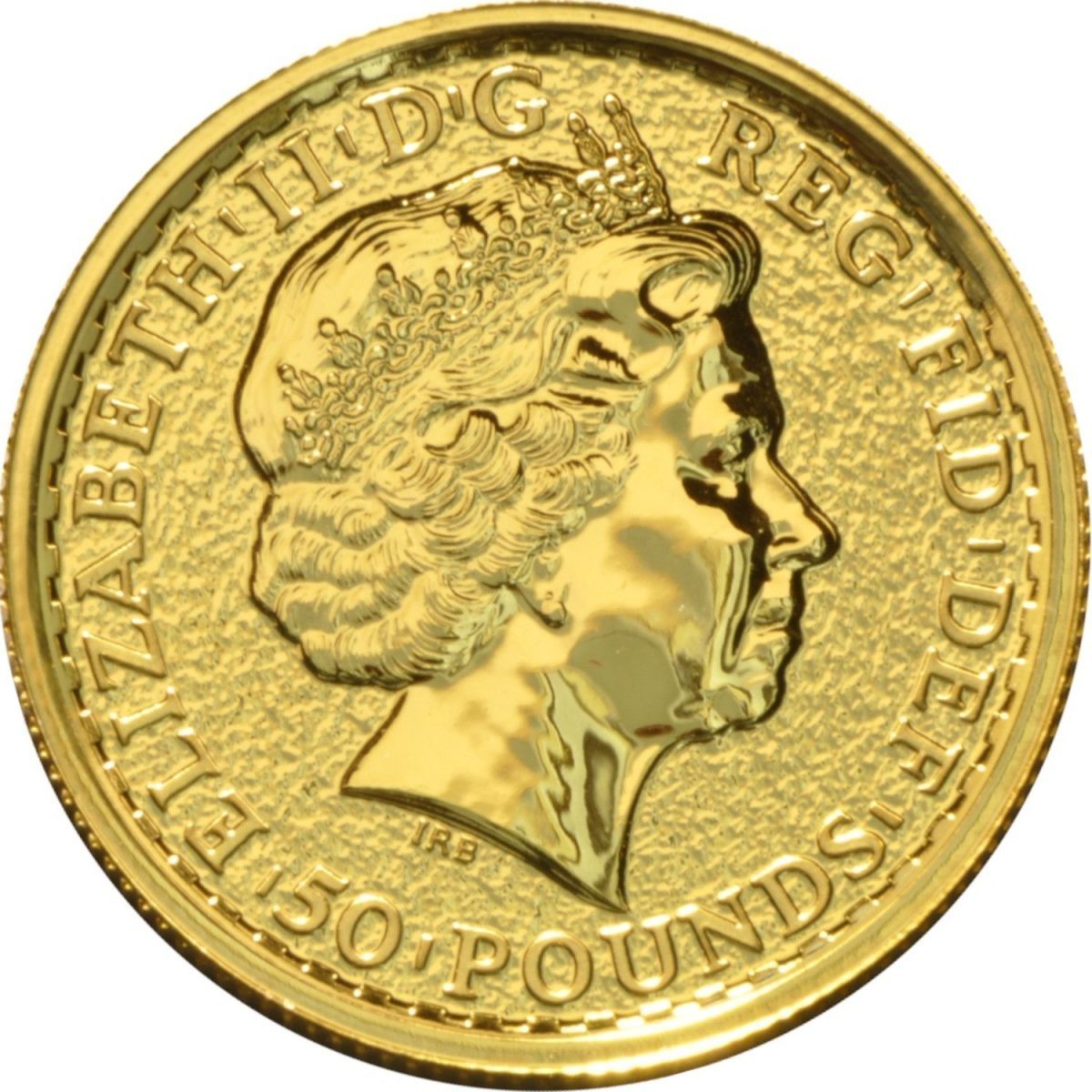 50 Pounds - Elizabeth II 5th portrait; 1/2 oz Fine Gold obverse